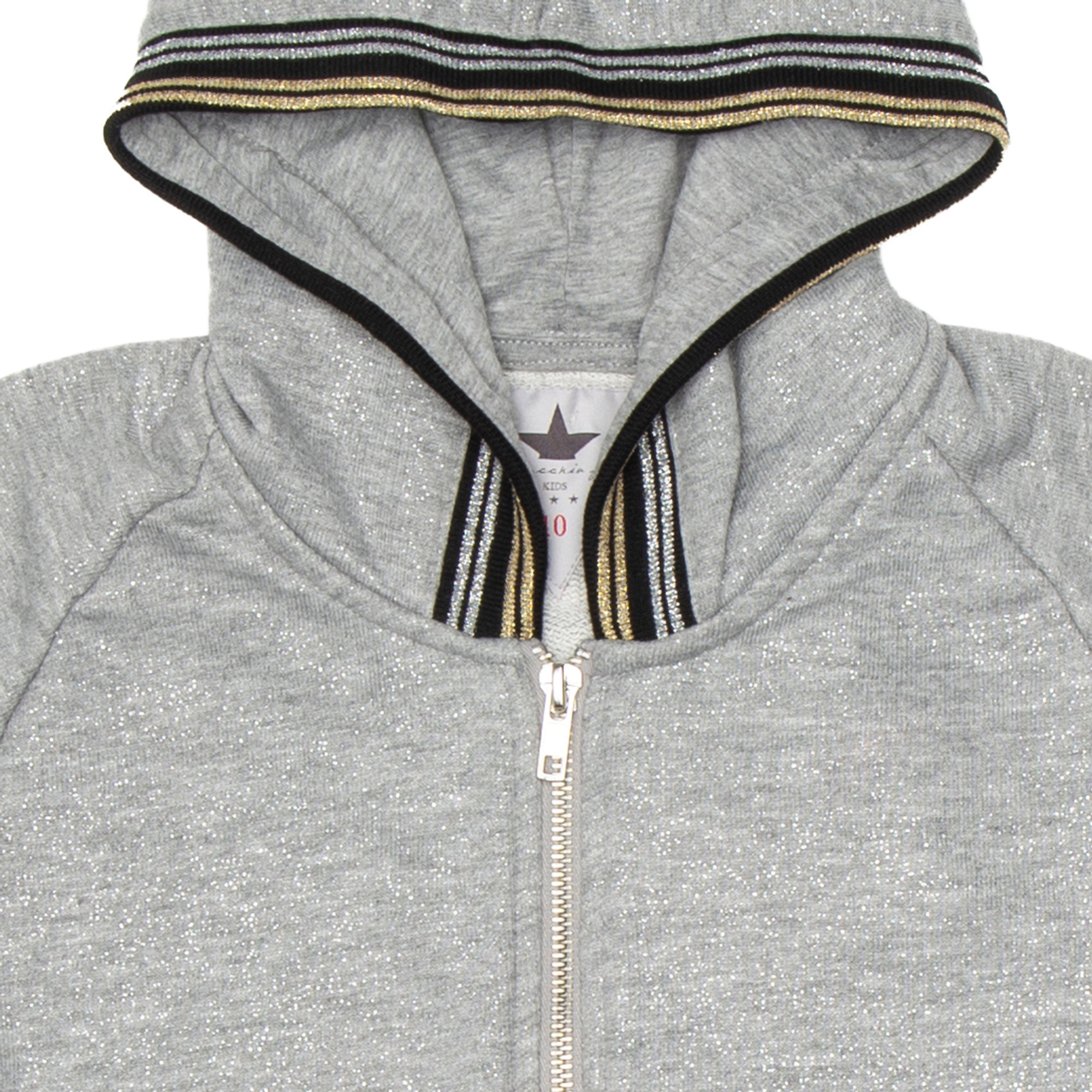 Felpa lurex con zip e cappuccio Macchia J vista1