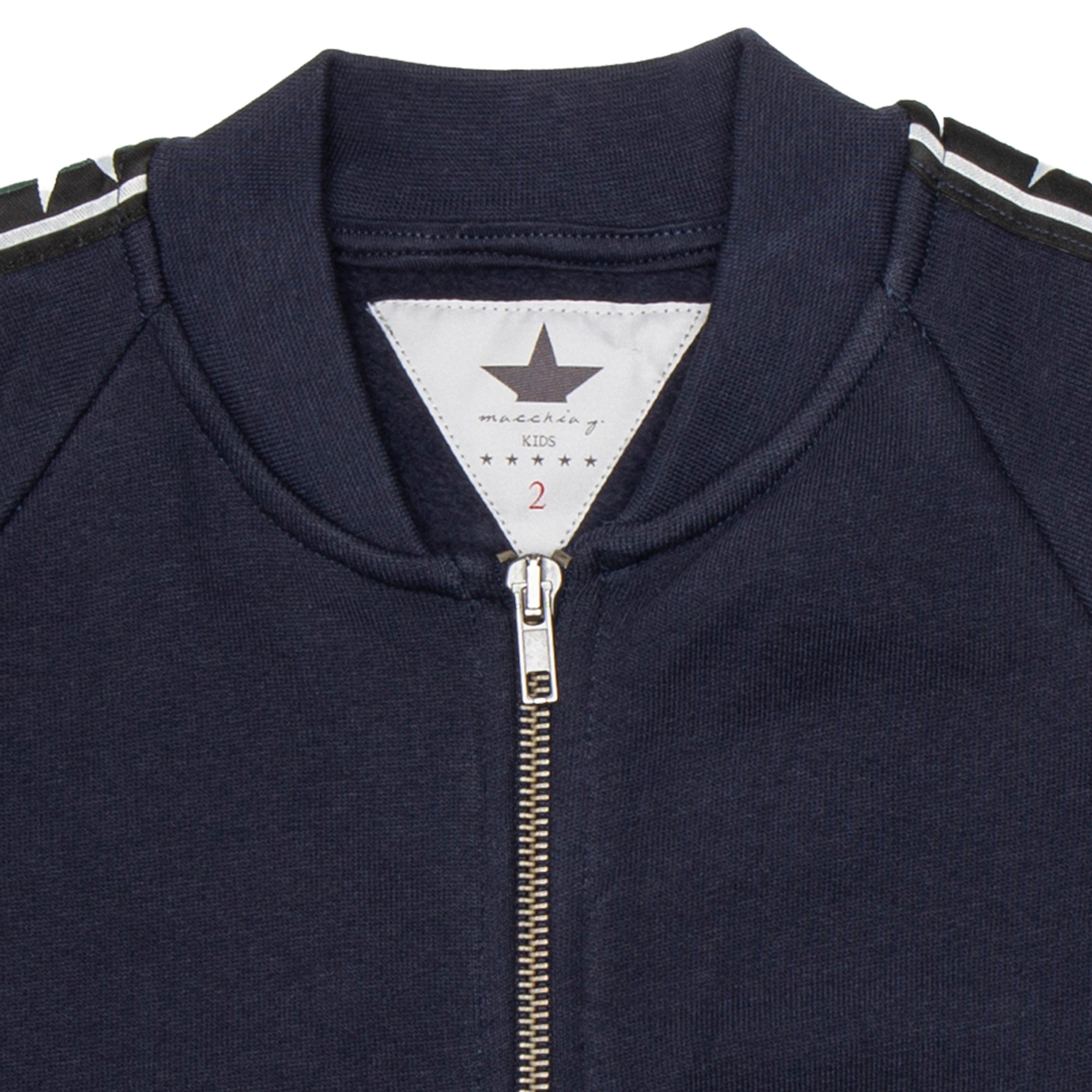 Bomber in felpa blu con zip Macchia J vista2