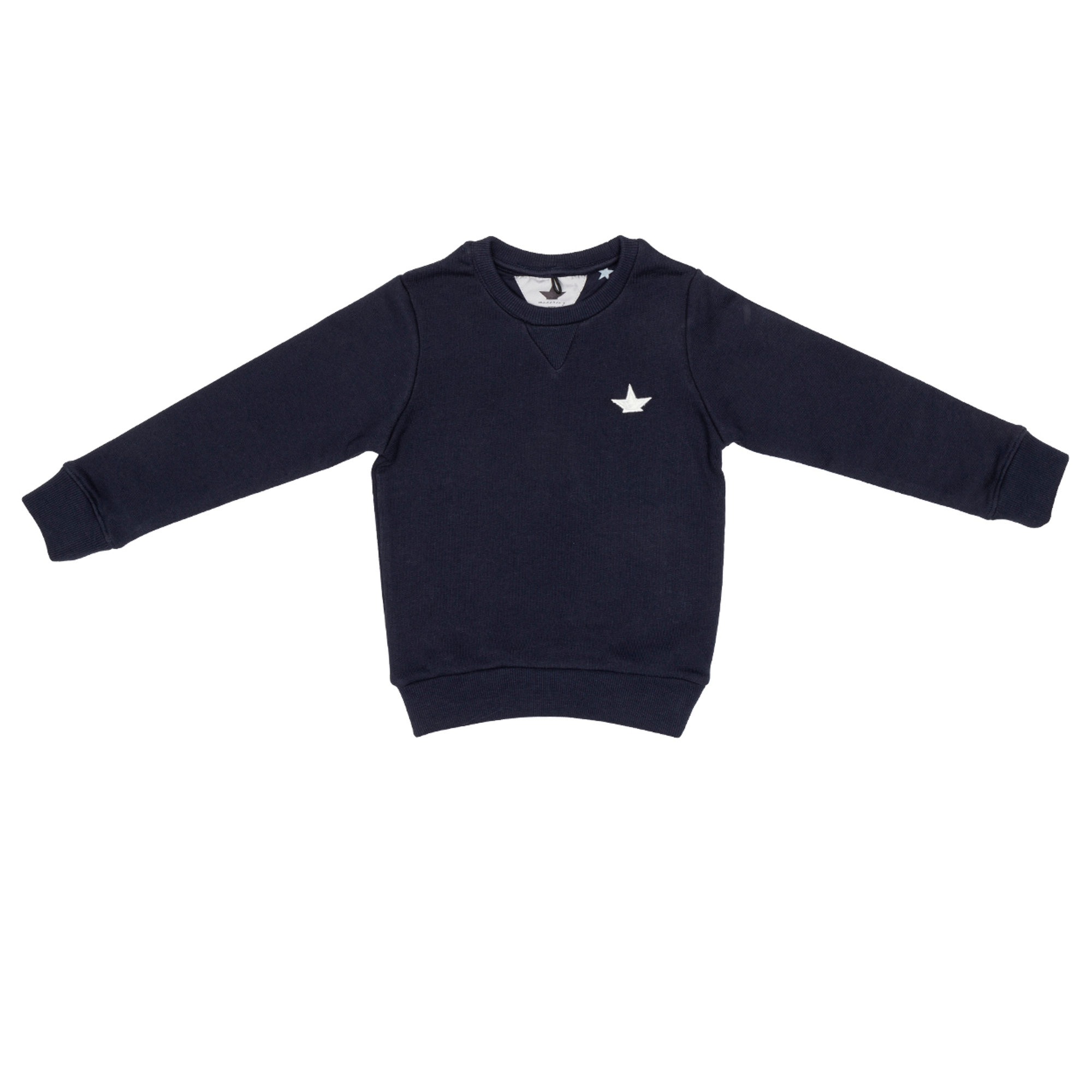 Felpa grigia blu con stella logo bianco Macchia J vista0