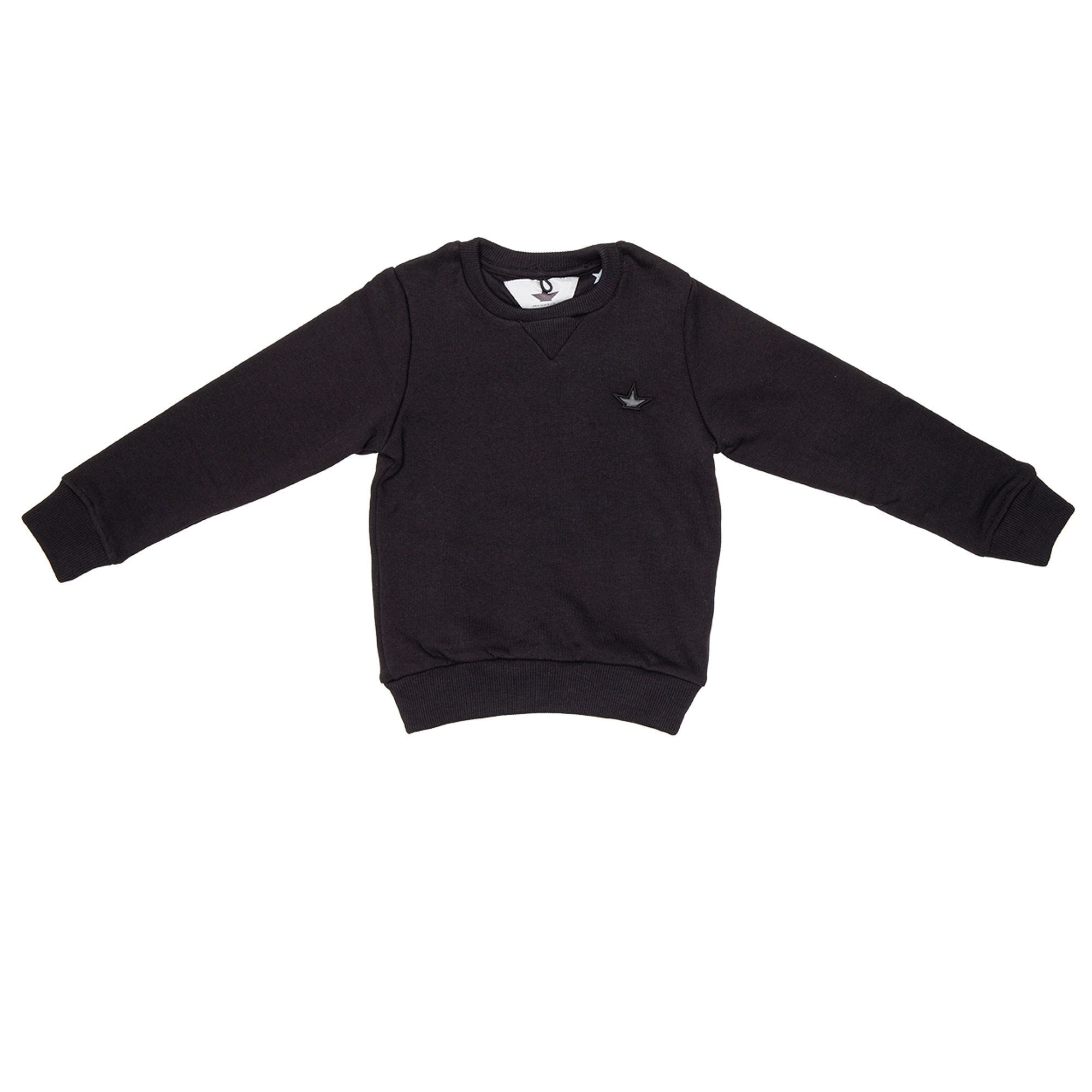 Felpa basic colore nero con logo Macchia J vista0