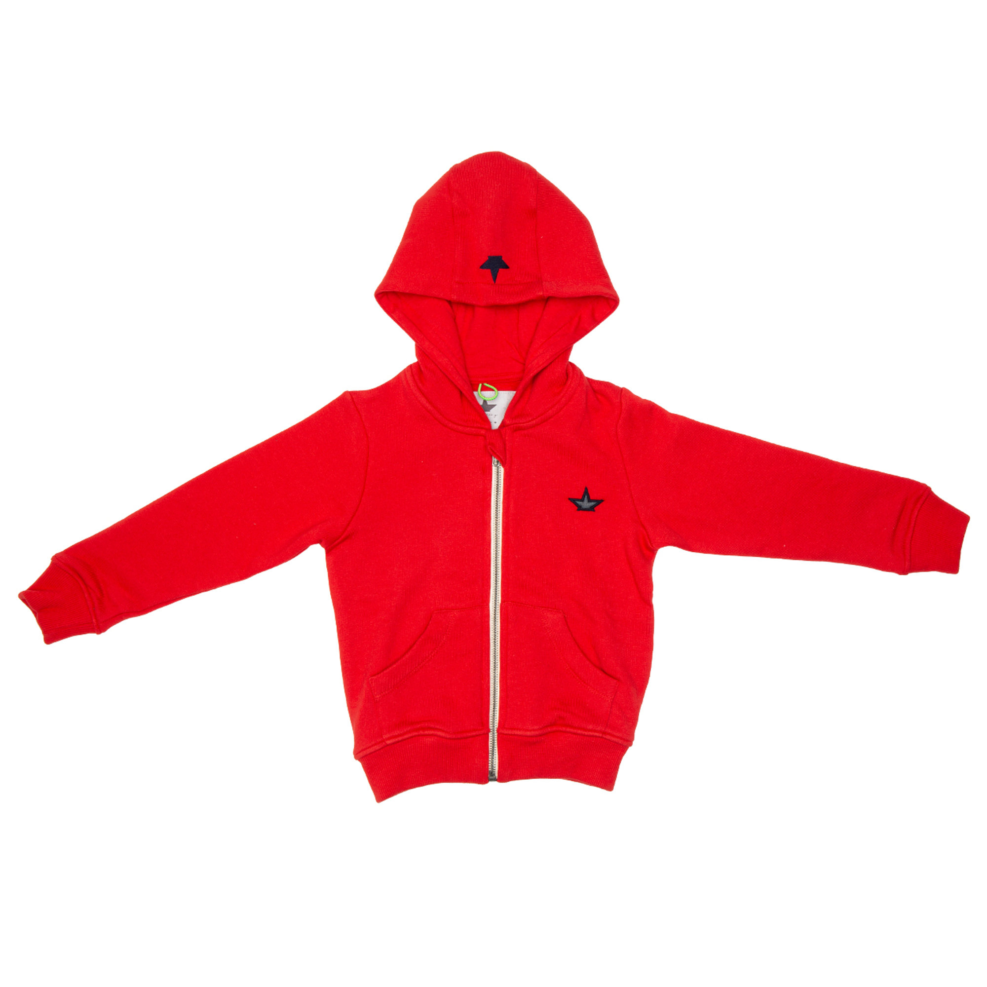 Felpa basic rossa con cappuccio e zip Macchia J vista0