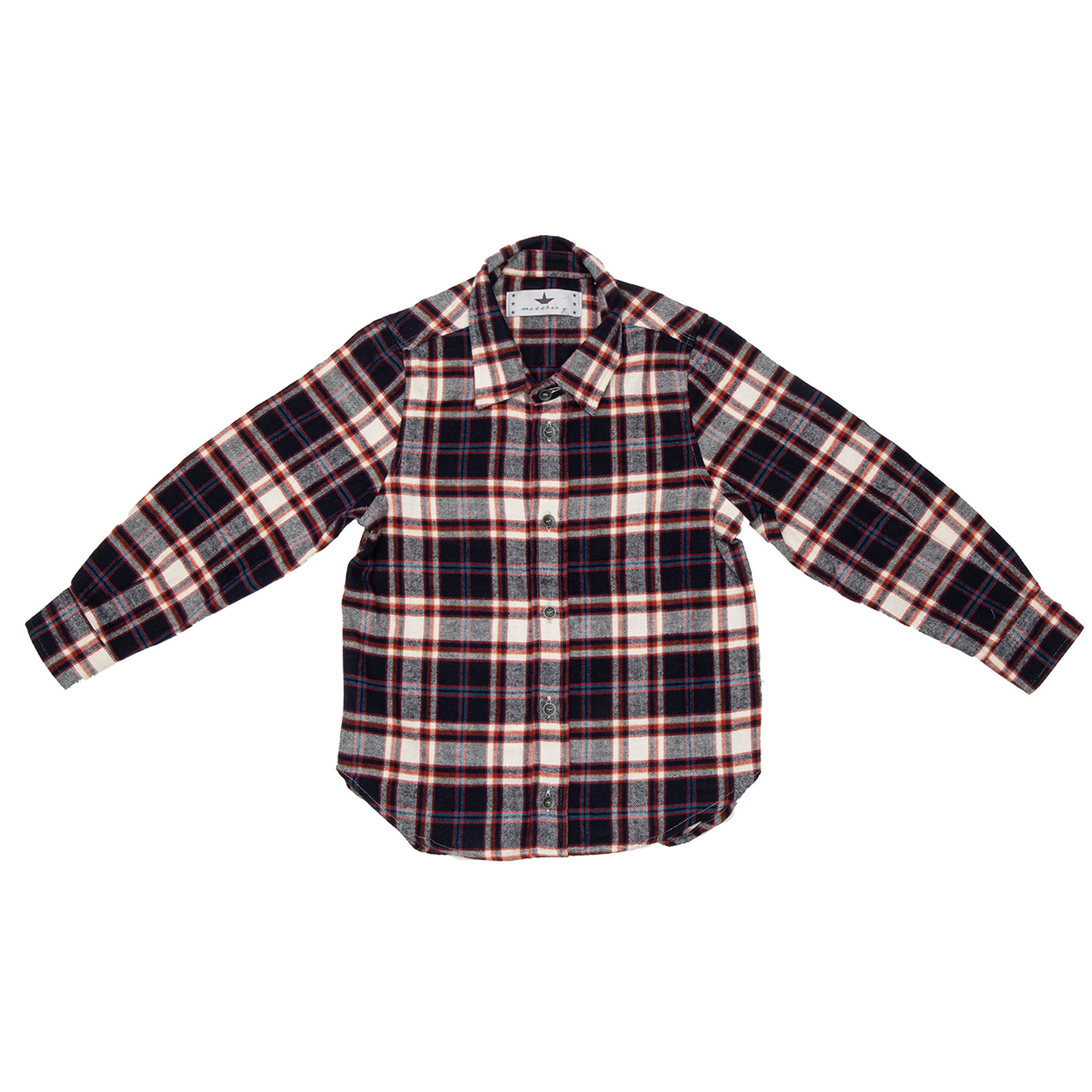 Camicia bimbo in cotone caldo check Macchia J vista0
