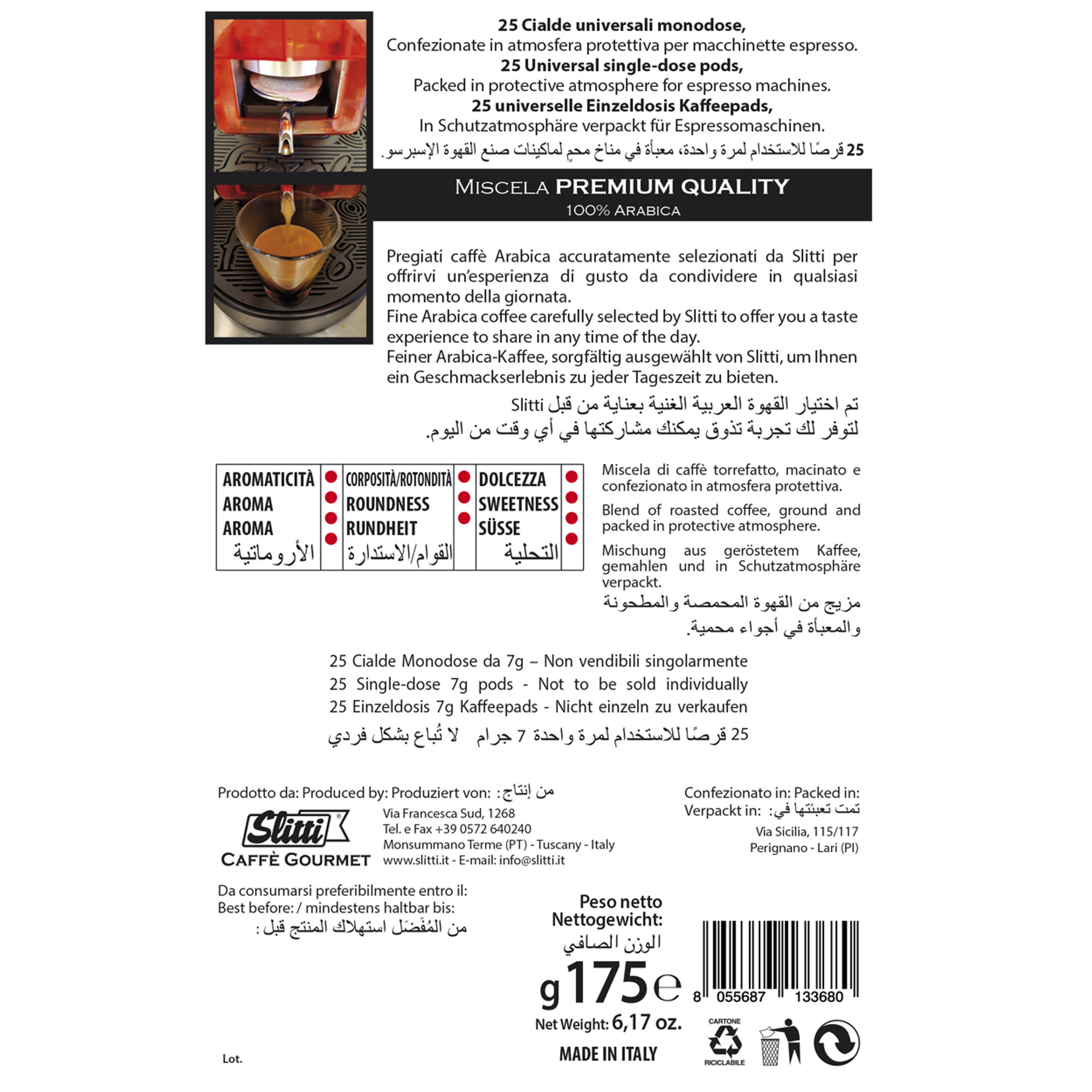 8 scatole da 25 Cialde - 100% Arabica Slitti vista1