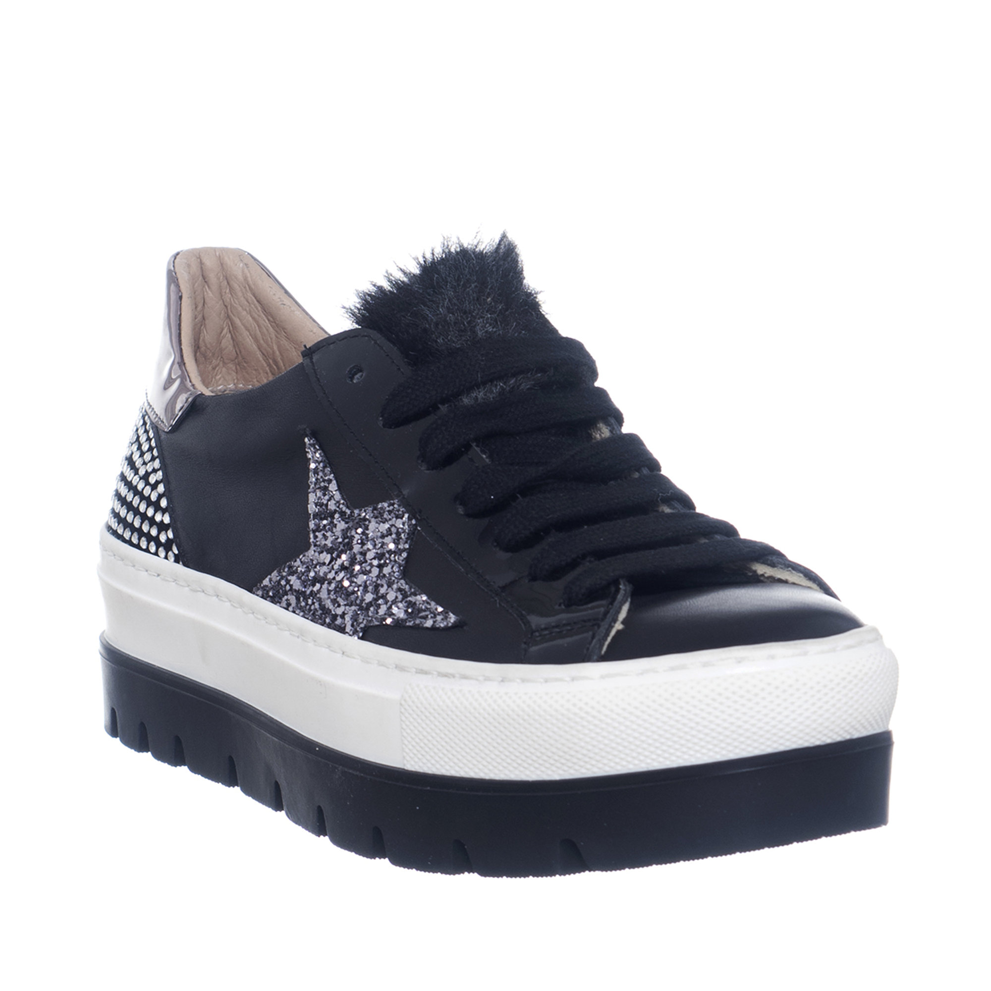 Sneakers con stella nere LORETTA PETTINARI vista2