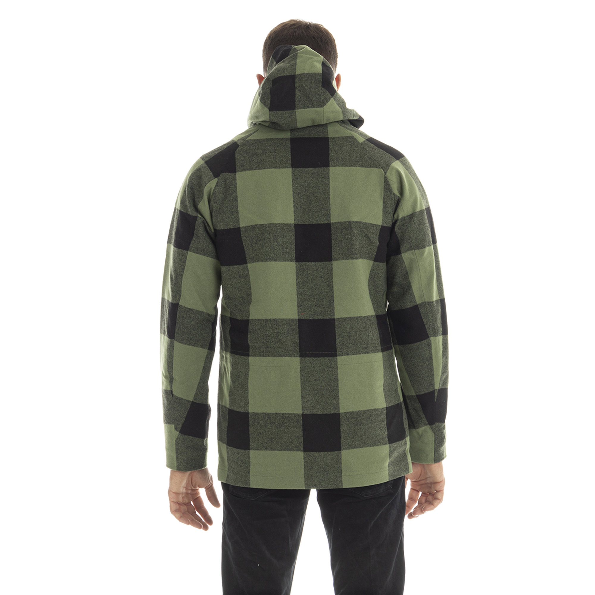 Giacca in tartan verde e nero K-way vista1