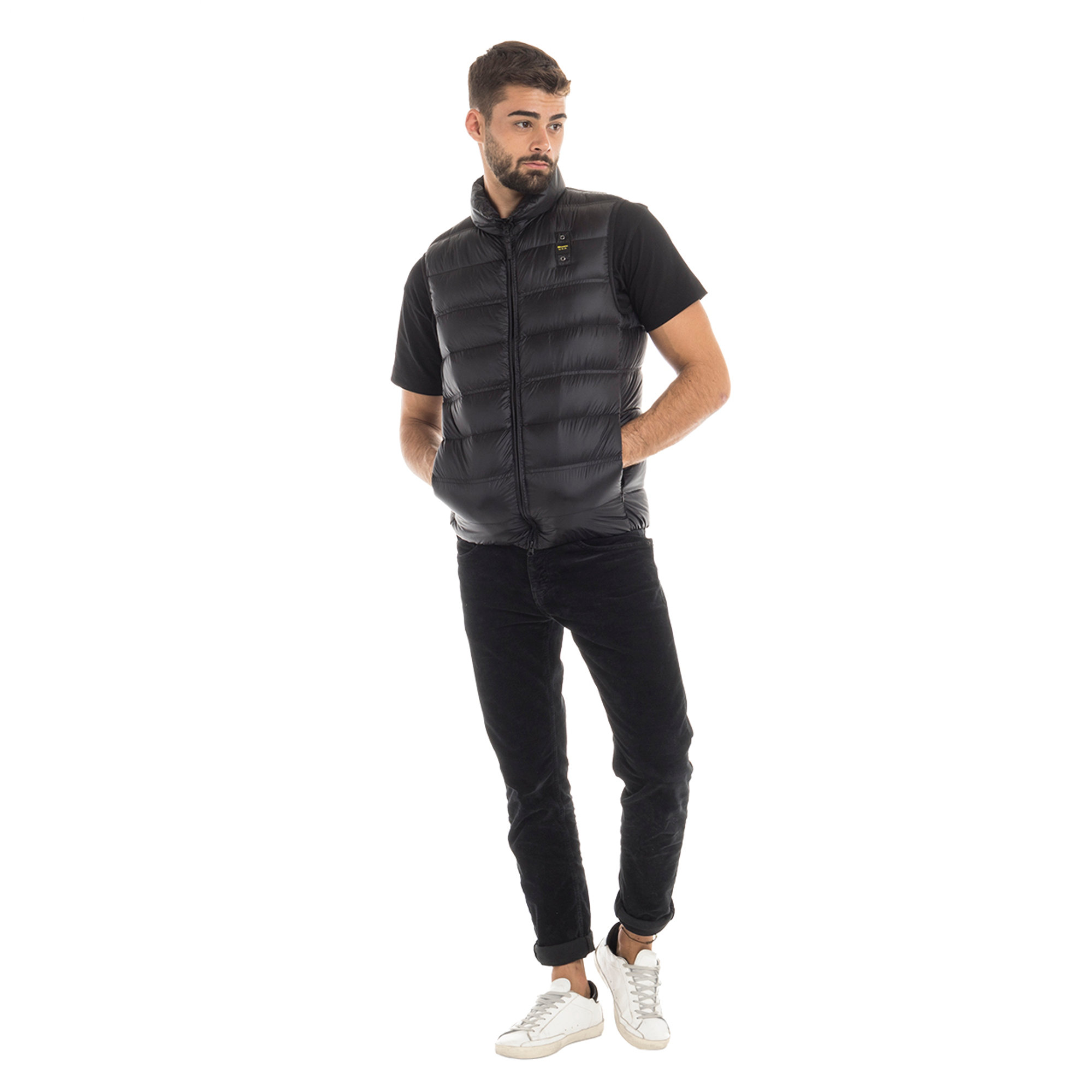 Piumino smanicato nero Blauer vista1