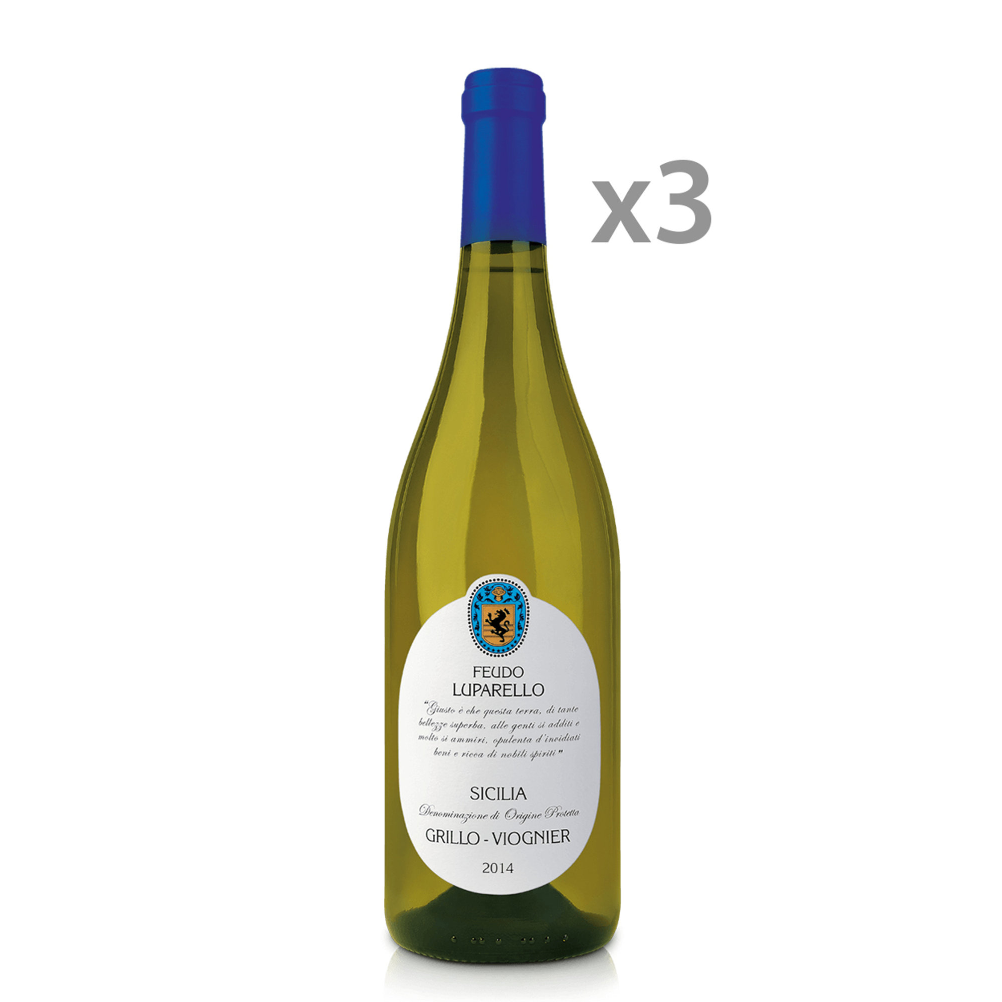 3 bottles - Grillo Viognier Sicilia PDO 2021 Feudo Luparello vista0