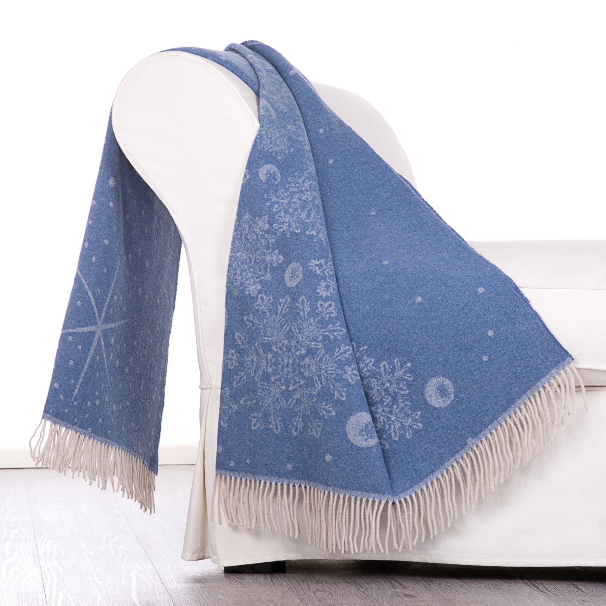 Plaid BORMIO, blu Lane Rossi Natale vista1