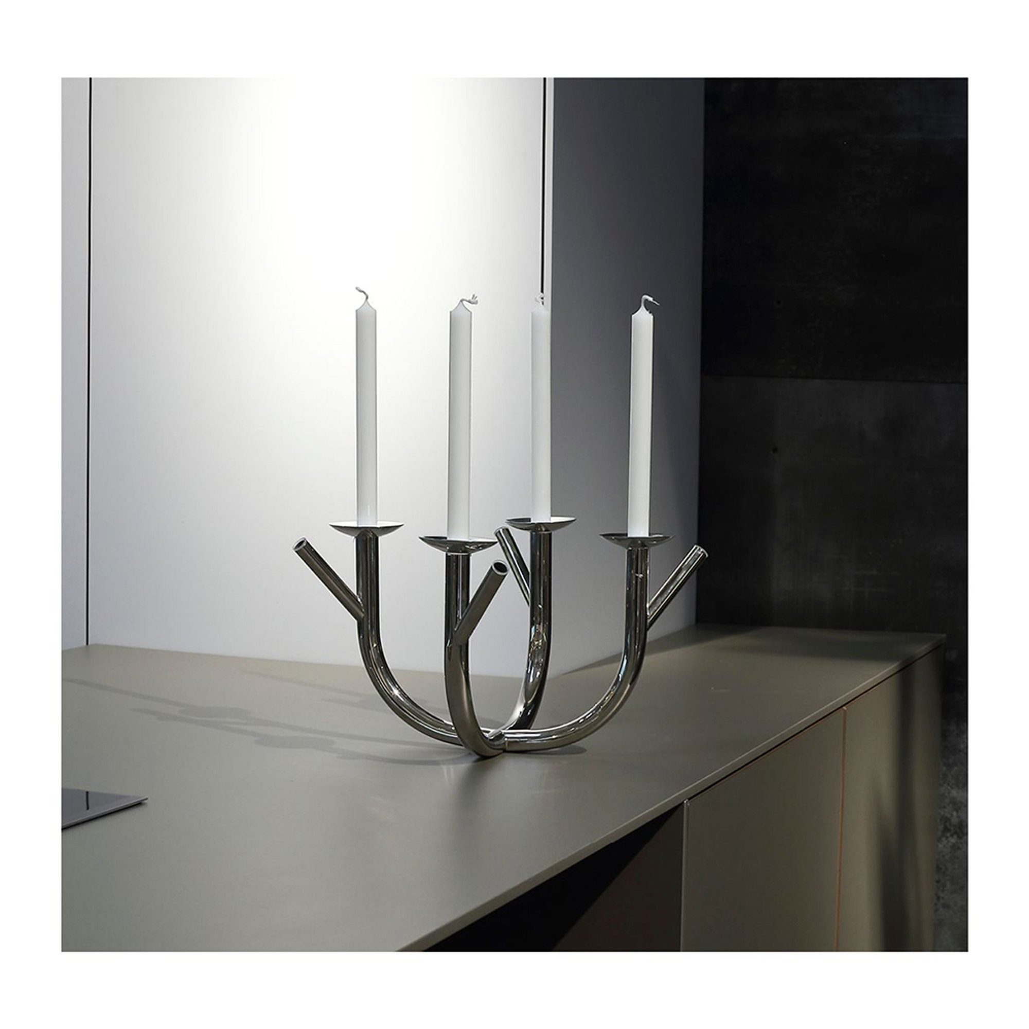 Candelabro INSIEME, acciaio nichelato Driade vista1