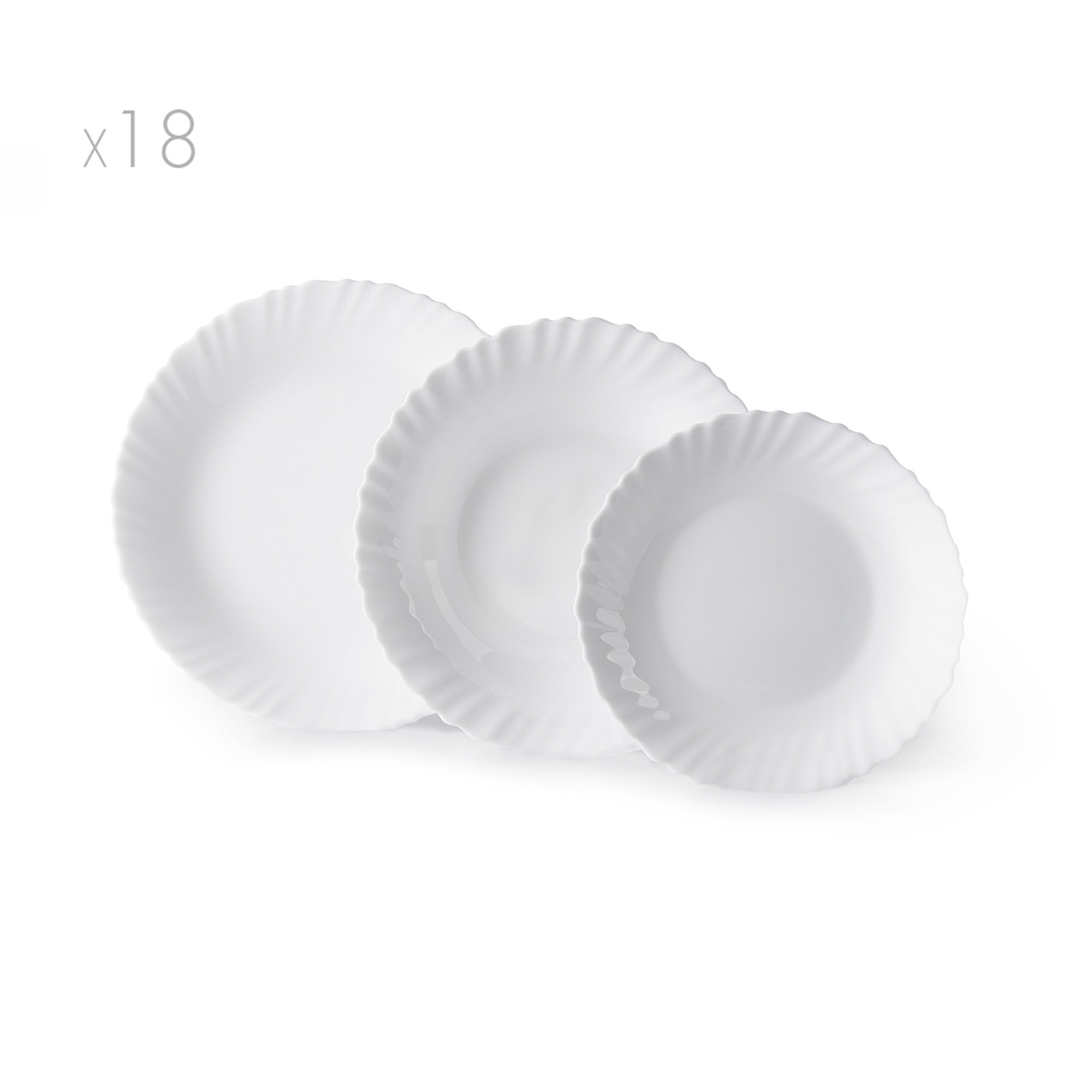 Servizio piatti 18 pz. Wave, bianco Tavola delle feste vista0