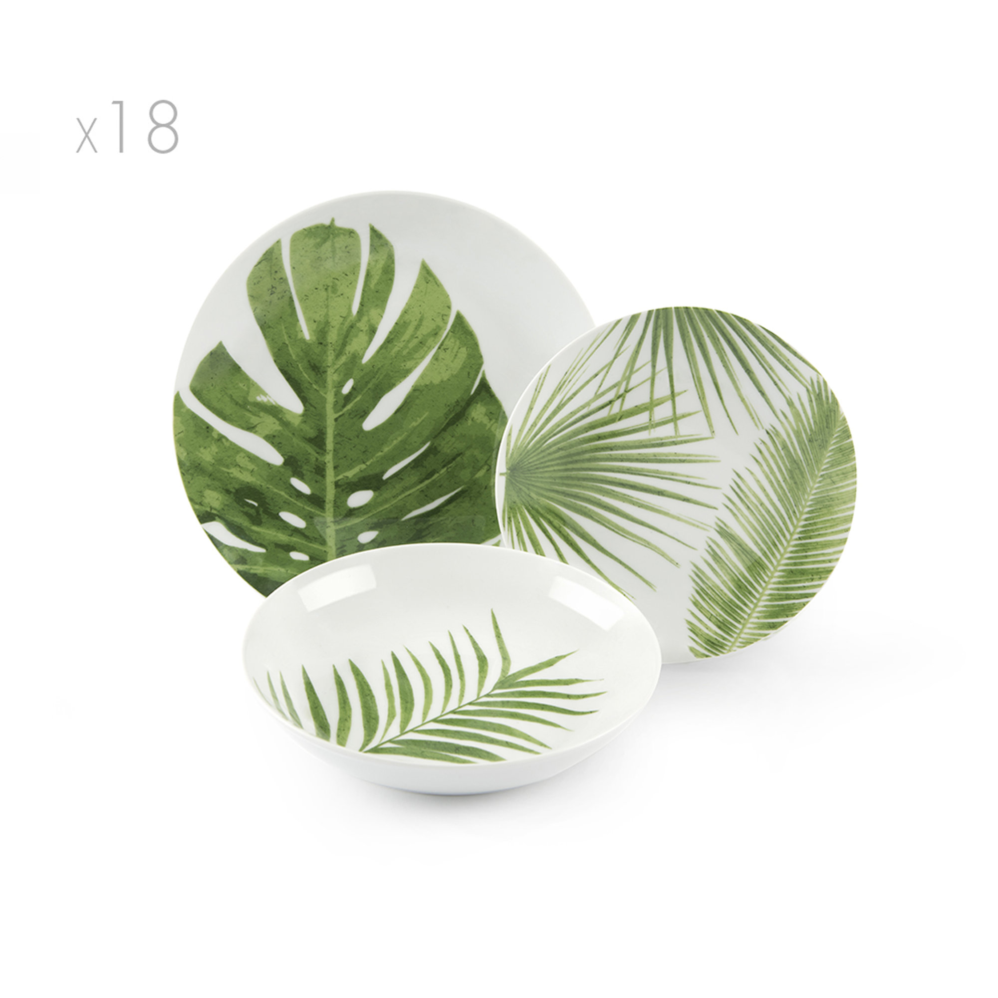 Servizio piatti 18 pz, Foliage, verde Tavola delle feste vista0