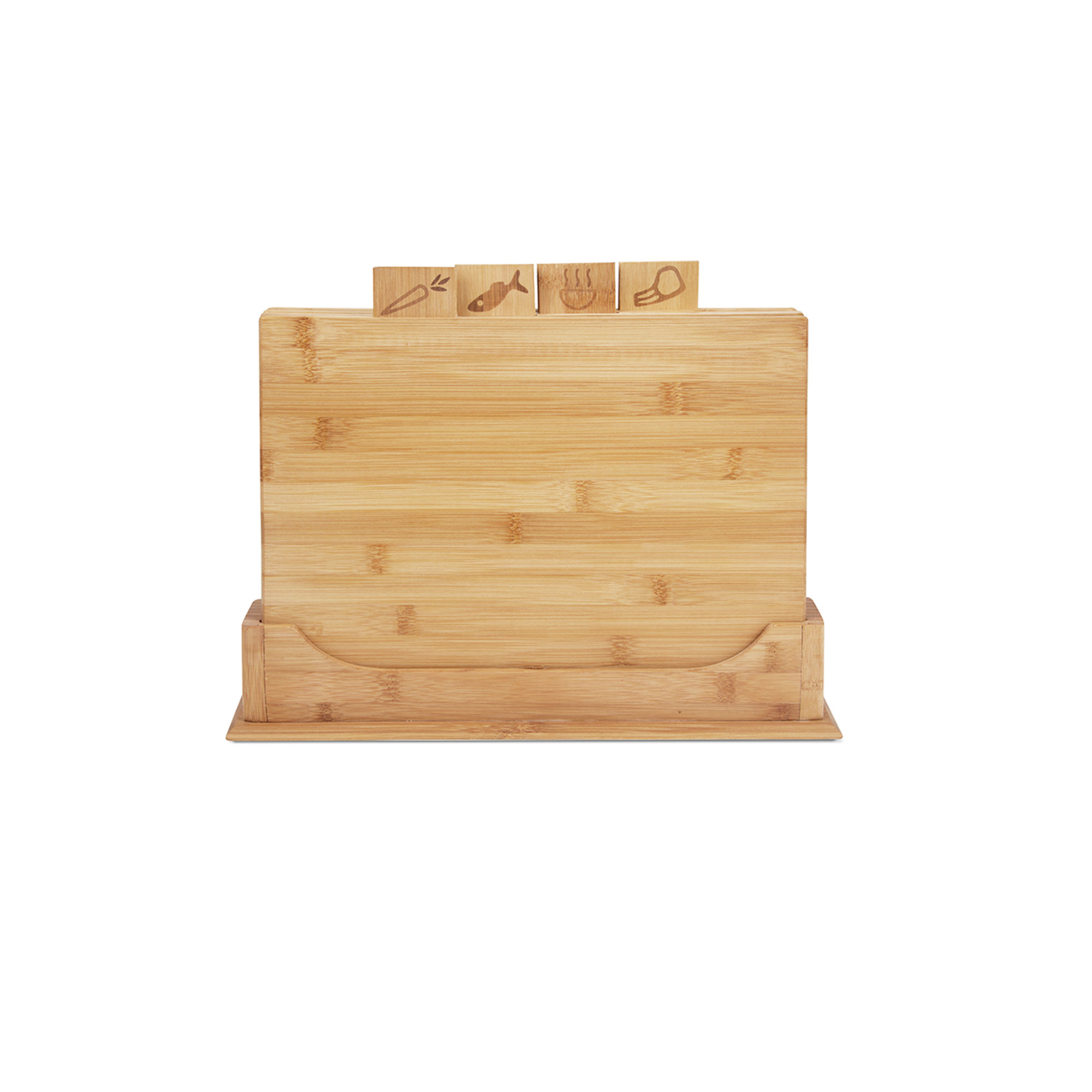 Set 4 taglieri bambu' con base, naturale Tavola delle feste vista1