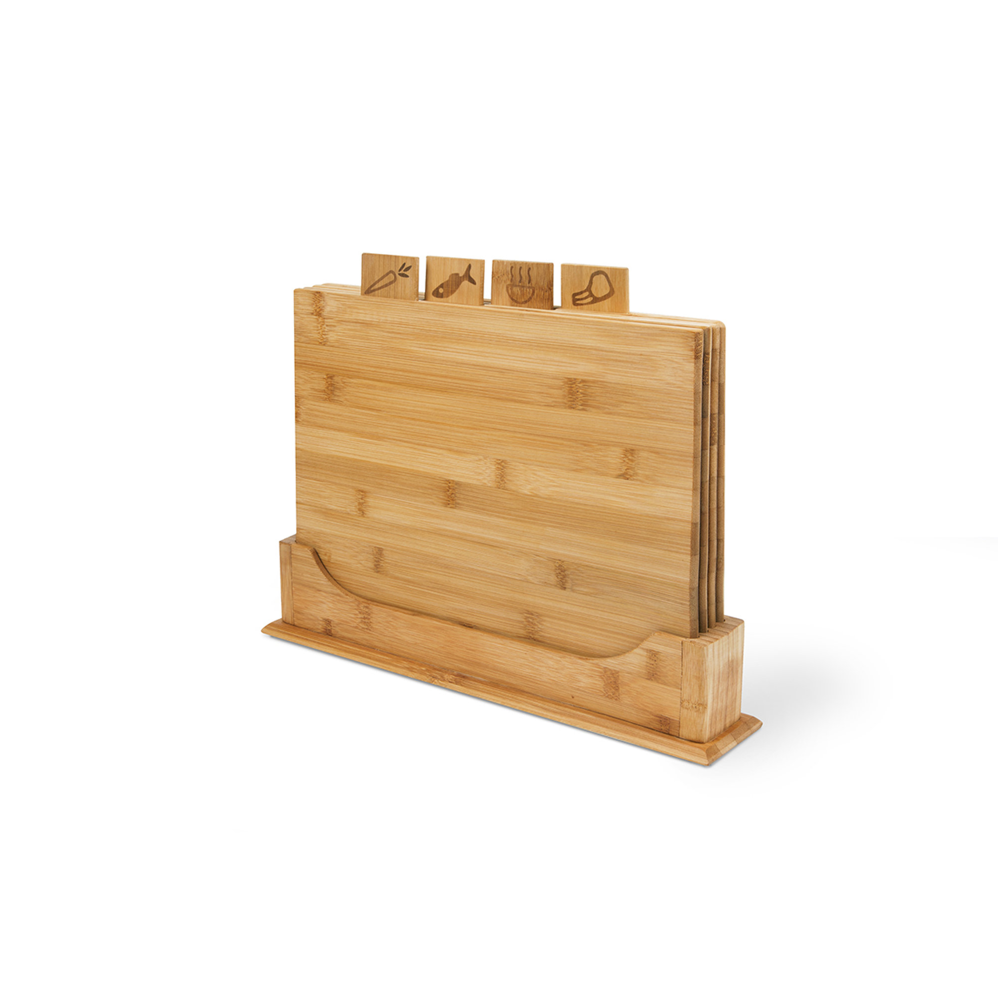 Set 4 taglieri bambu' con base, naturale Tavola delle feste vista0