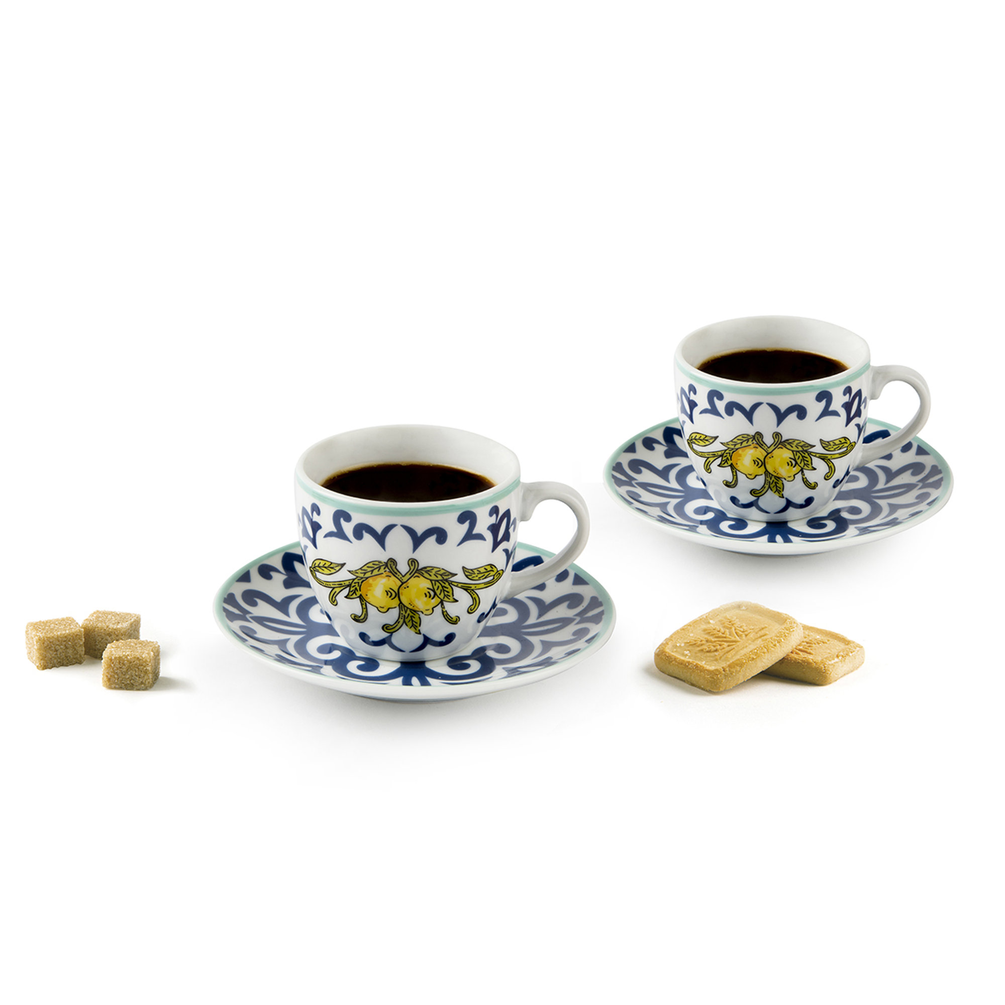 Set 6 tazze caffè con piattino Amalfi, multicolore Tavola delle feste vista1