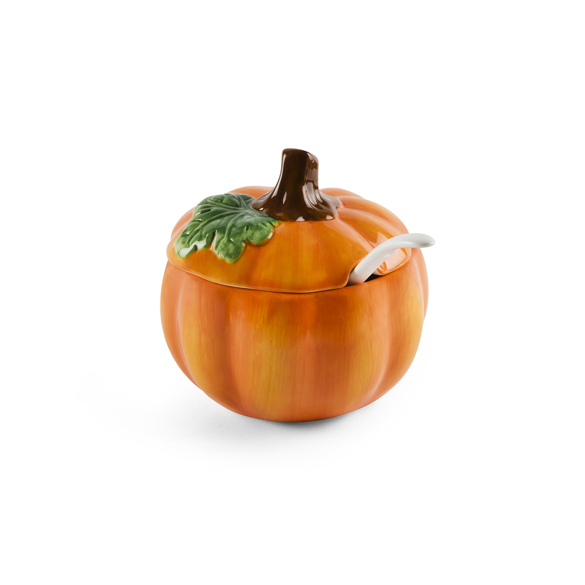 Formaggera/zuccheriera Zucca con cucchiaino, arancio Tavola delle feste vista0