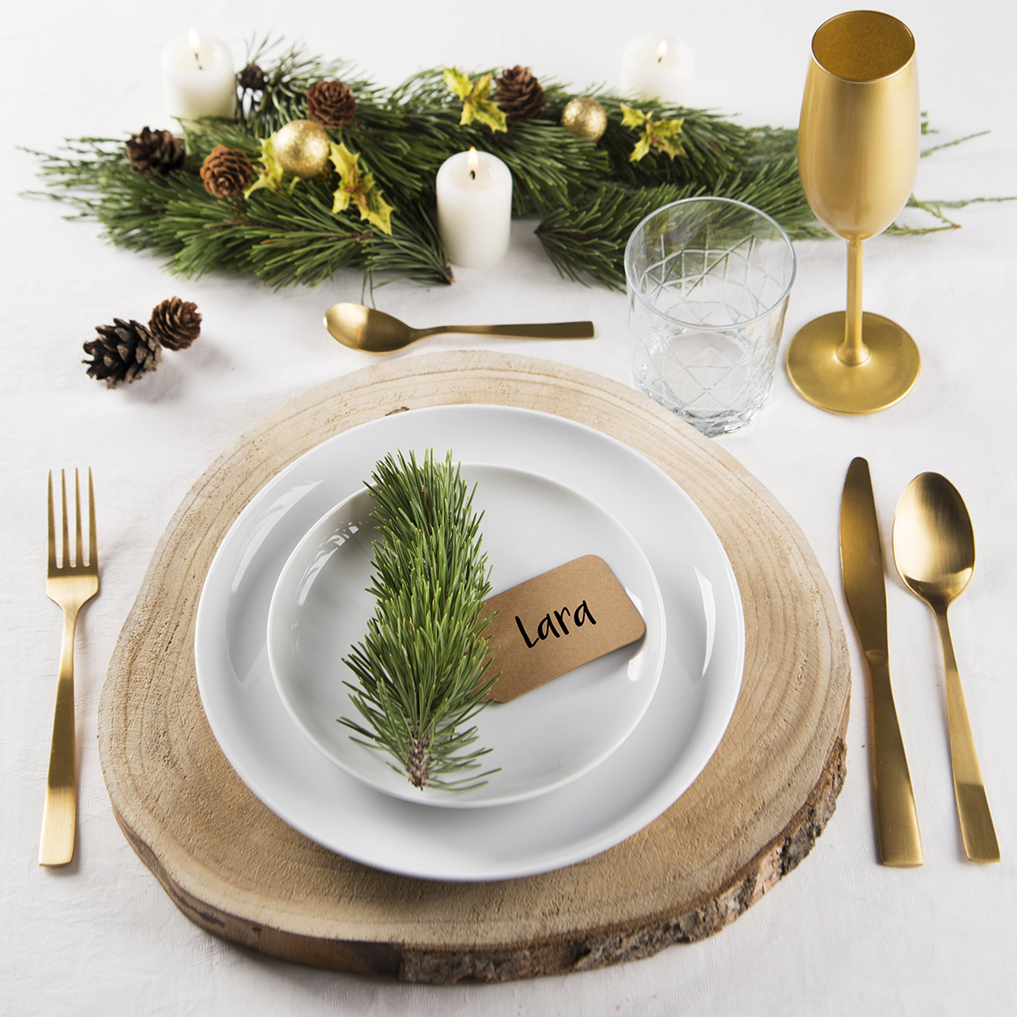 Set 6 flulte Gold, oro Tavola delle feste vista1