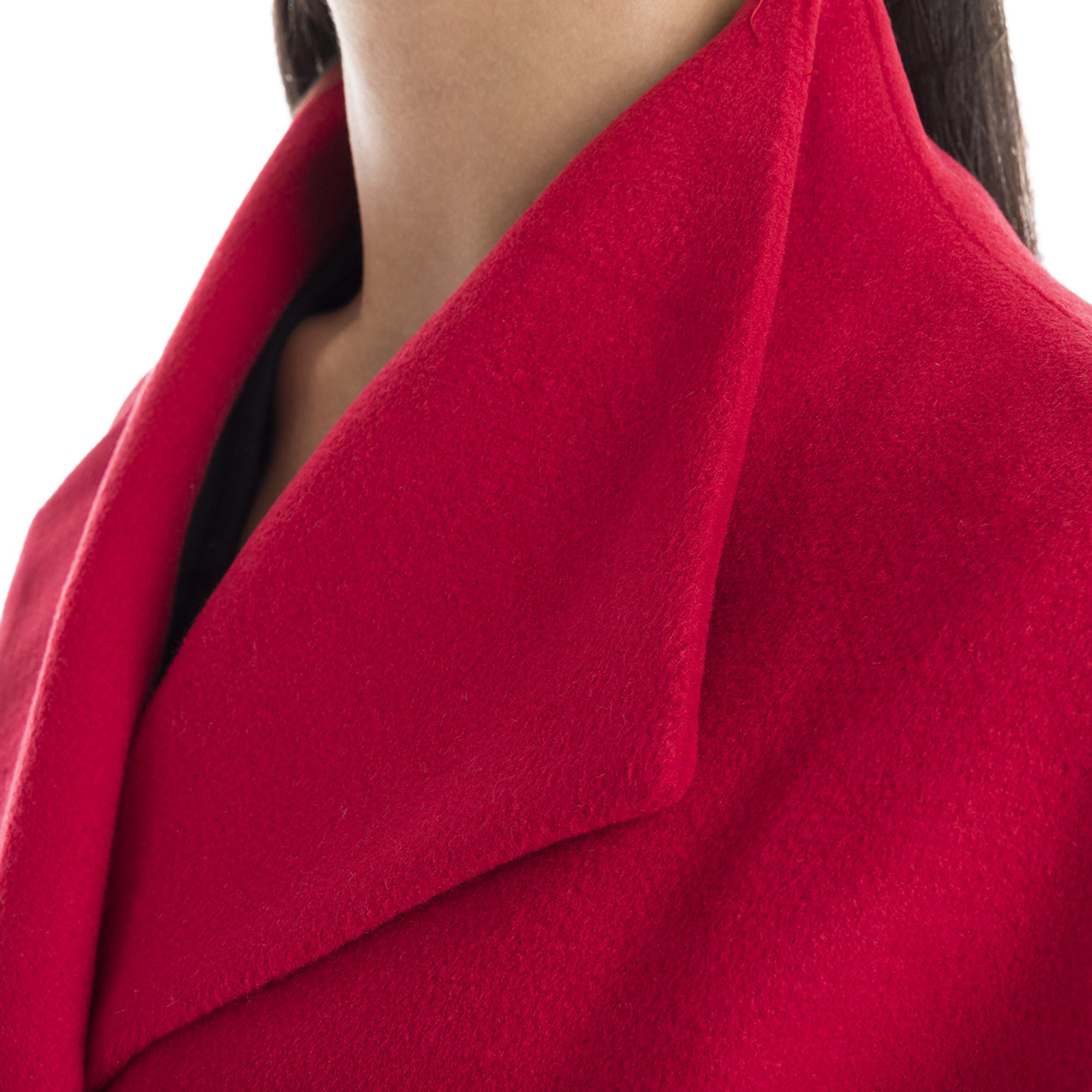 Cappotto con cintura in vita rosso Sandro Ferrone vista3