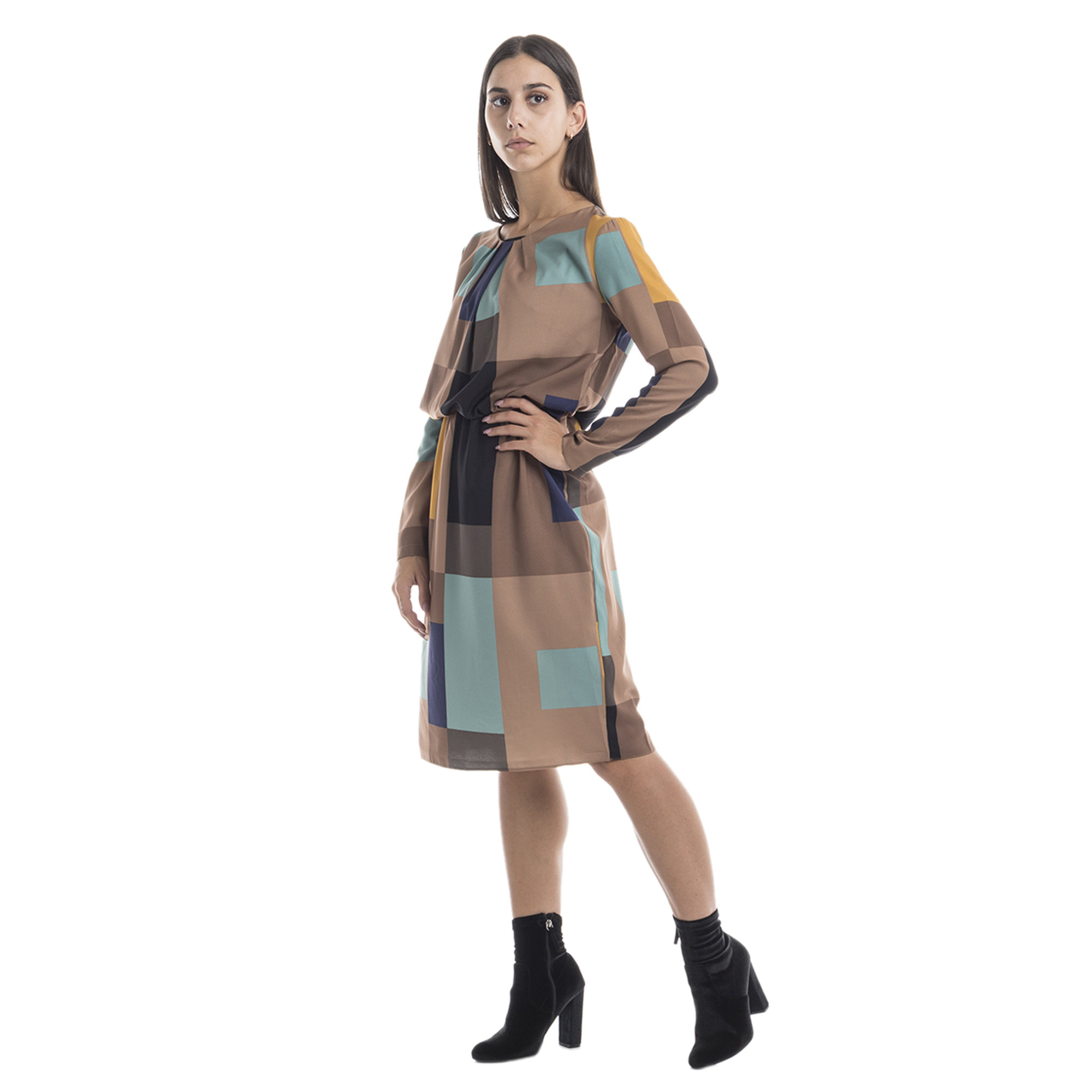 Abito con fantasia geometrica multicolor Sandro Ferrone vista1