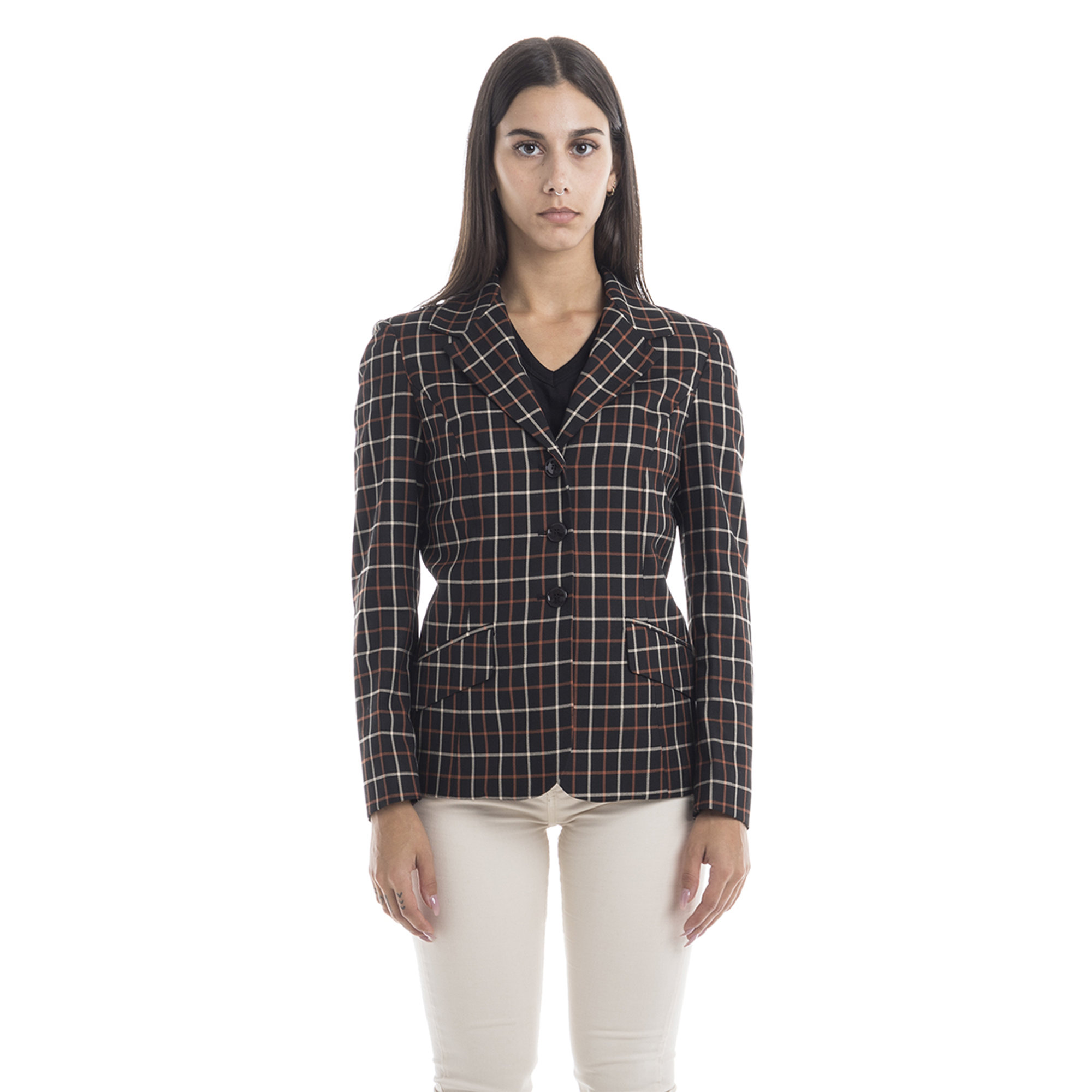 Giacca fantasia check multicolor Sandro Ferrone vista0
