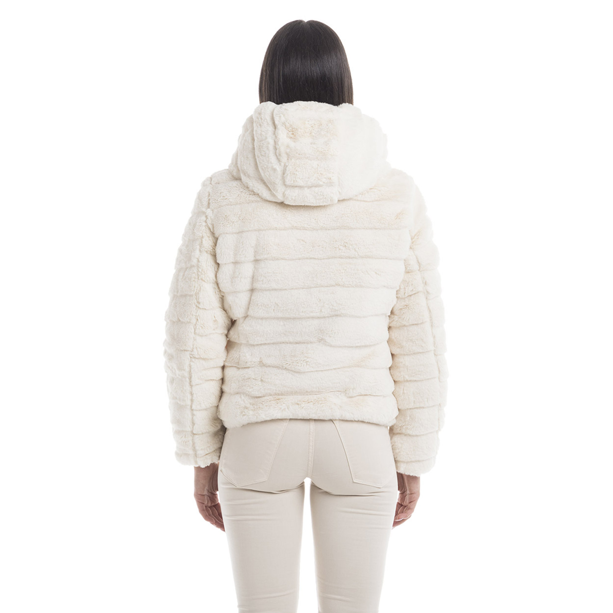 Giubbotto reversibile con cappuccio panna Sandro Ferrone vista3