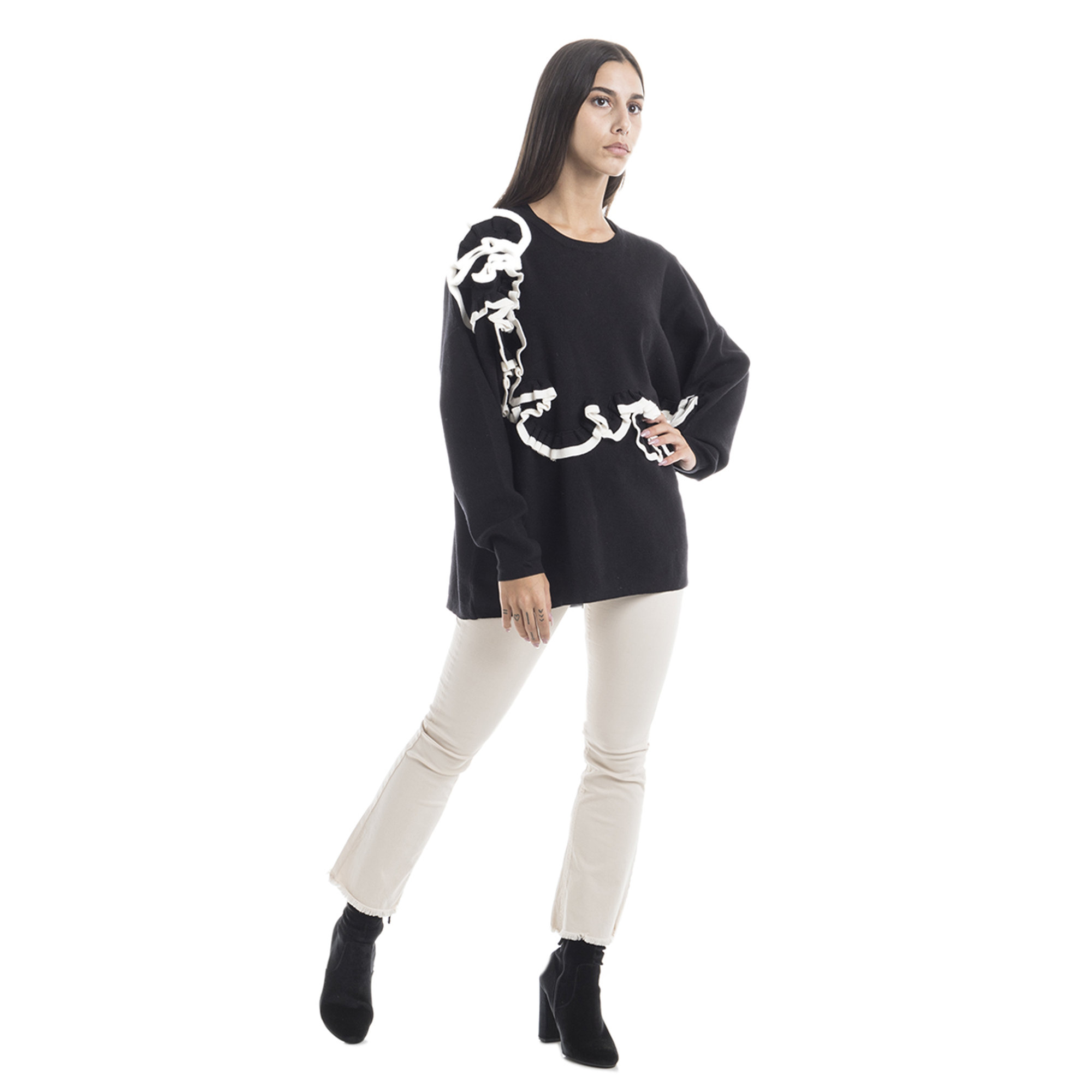 Maglia con rouches a contrasto Sandro Ferrone vista1