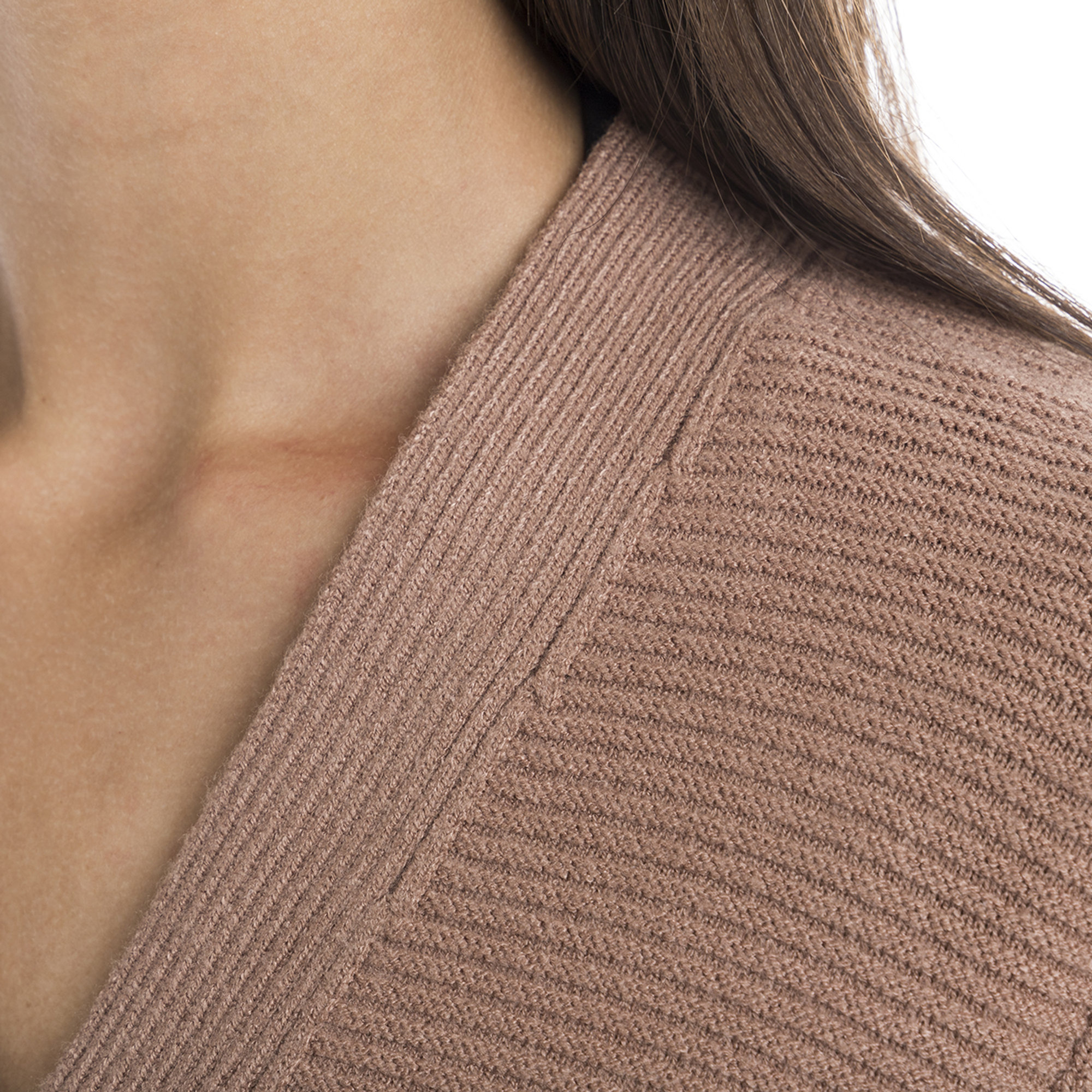 Cardigan cammello Sandro Ferrone vista3