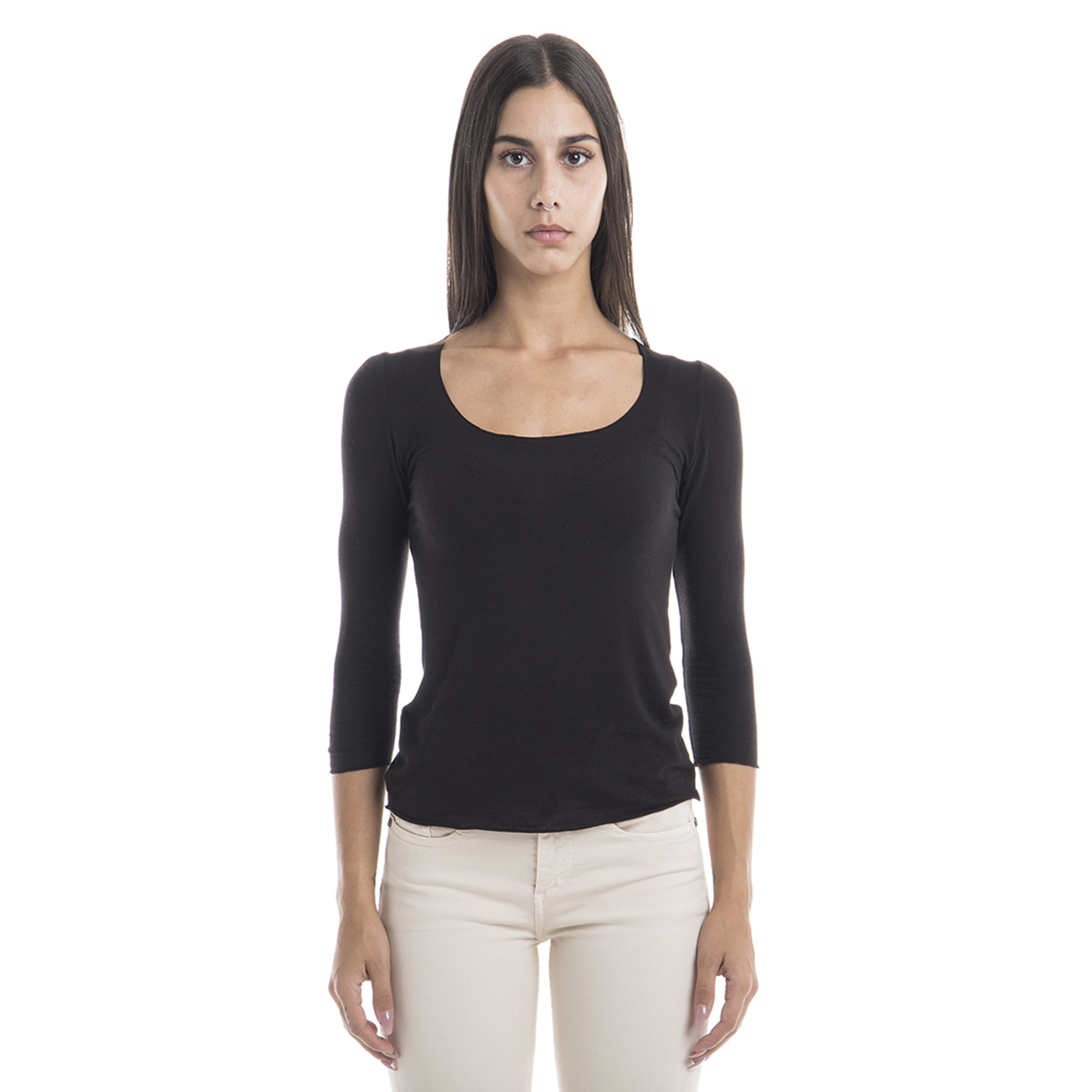 Maglia underwear stretch nera Sandro Ferrone vista0