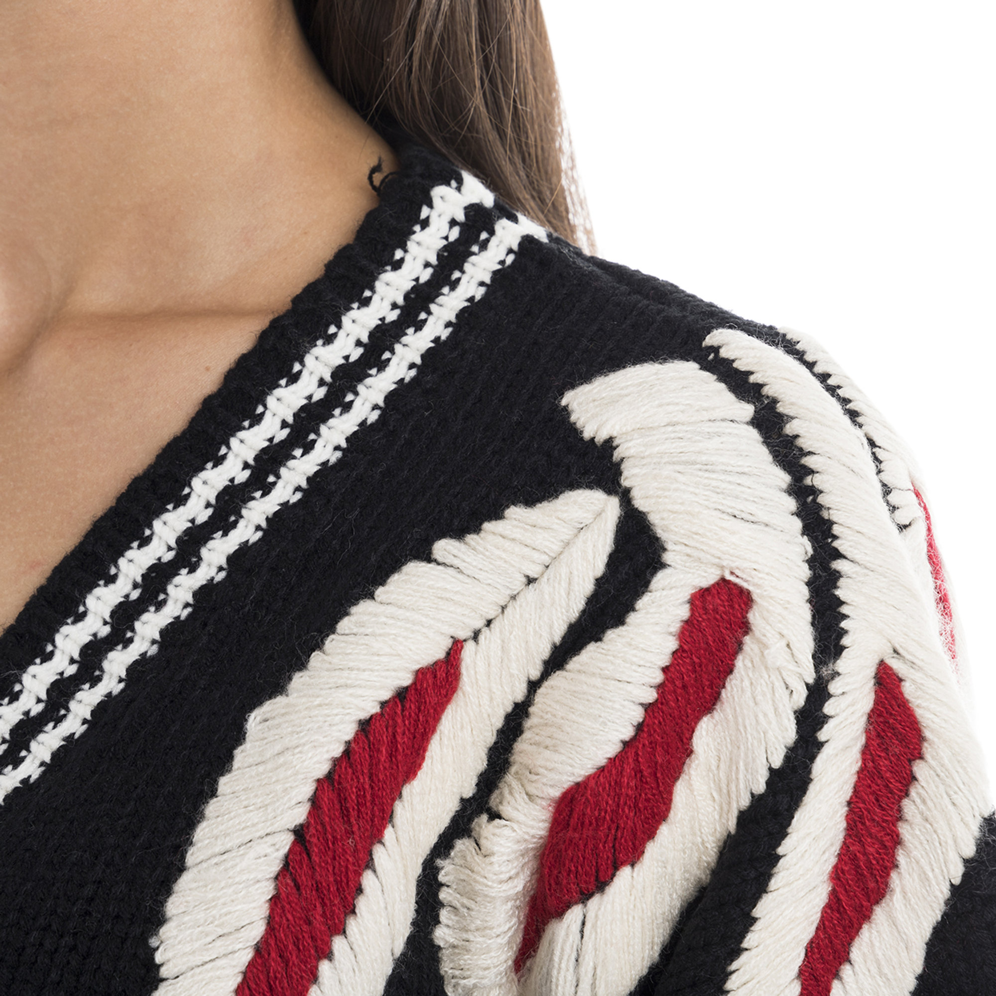 Maxi cardigan con inserti ricamati Sandro Ferrone vista3