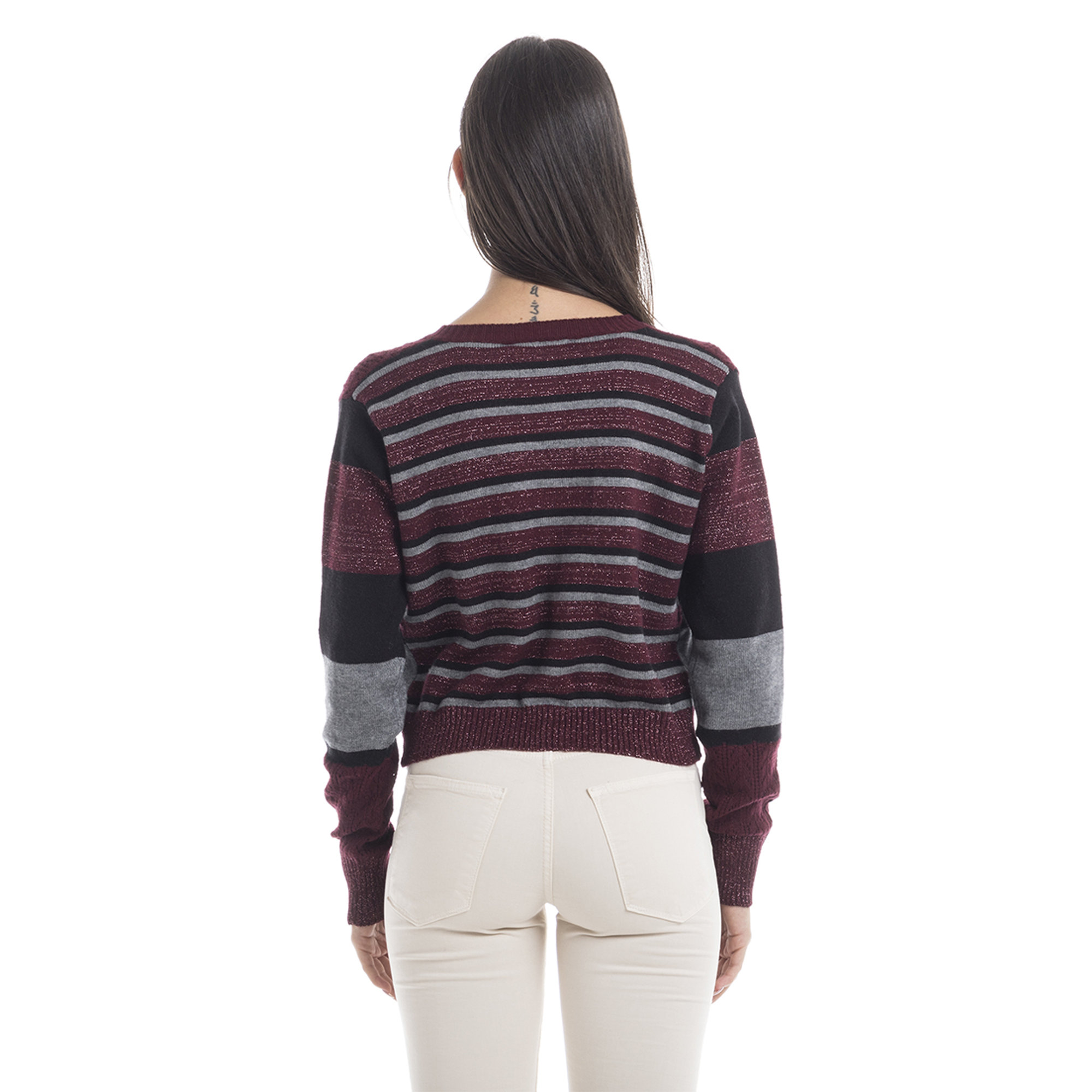 Cardigan corto a righe multicolor Sandro Ferrone vista1