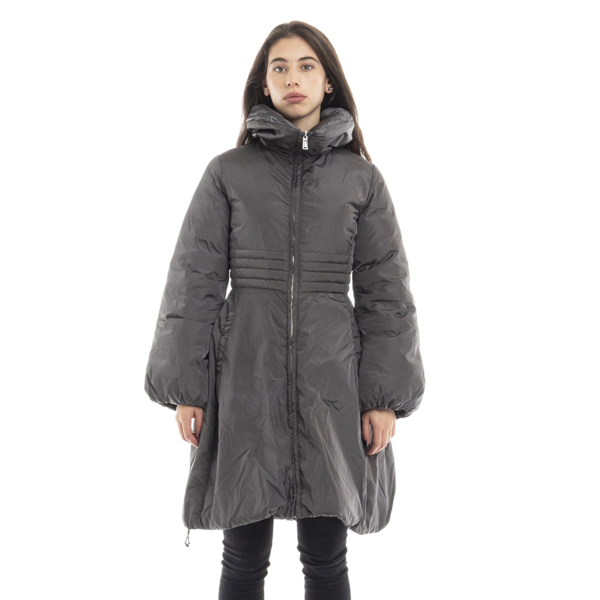 Piumino a tre quarti reversibile grigio asfalto Add vista0