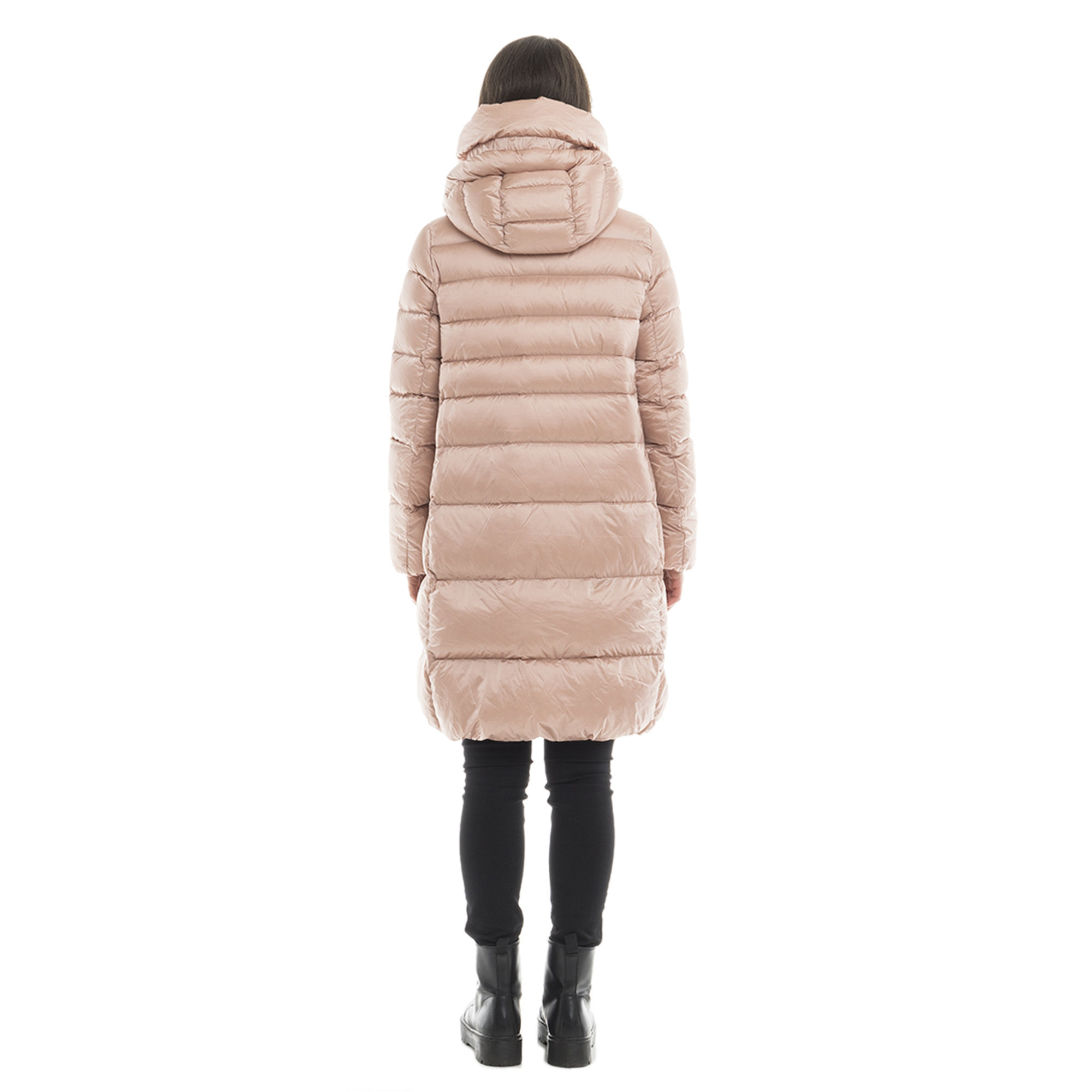 Piumino con cappuccio fisso rosa Add vista2