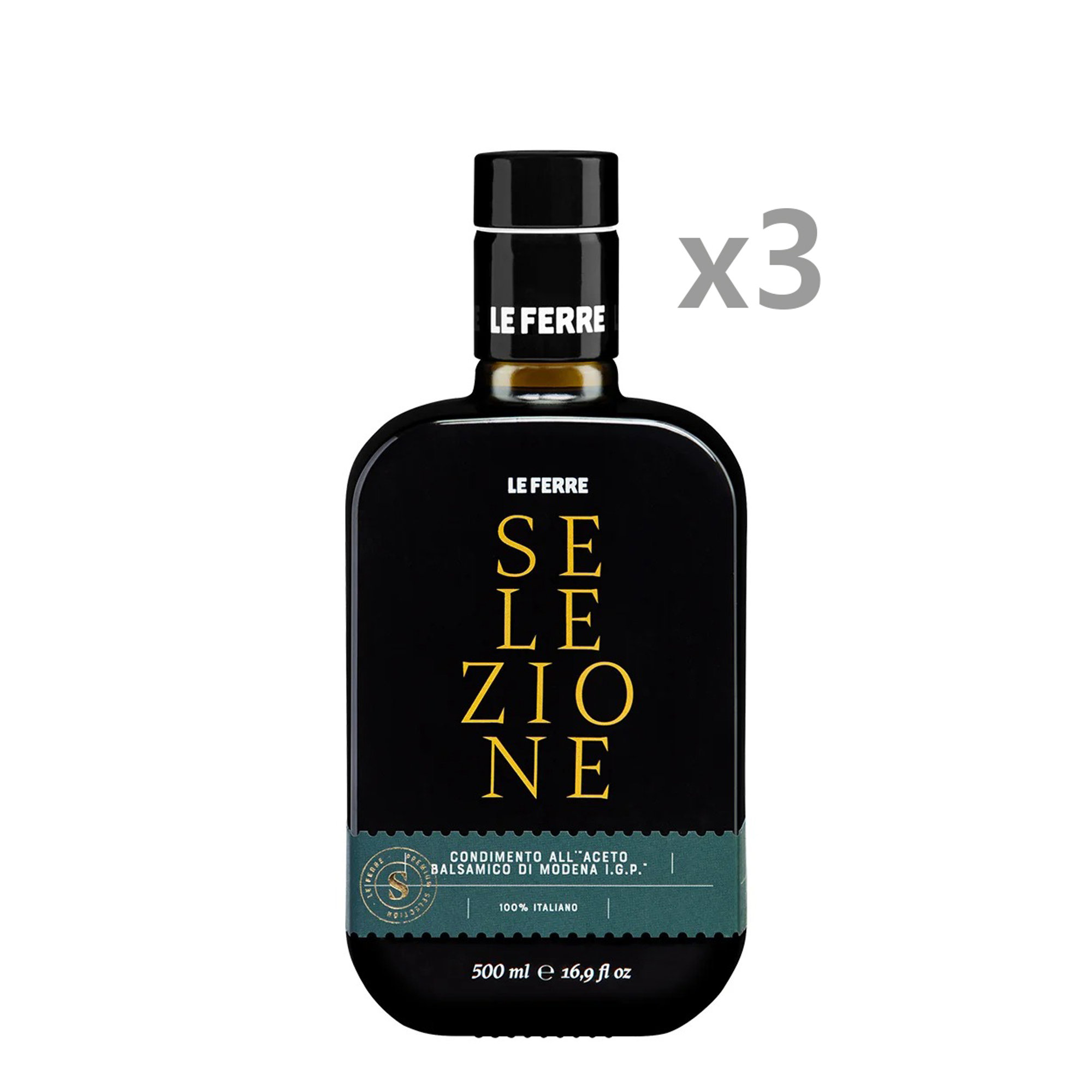 3 botellas - Condimento con Vinagre Balsámico de Módena IGP densidad 1,24 de 0,50 lt. "SELECCIÓN" - LA DENSA Le Ferre vista0