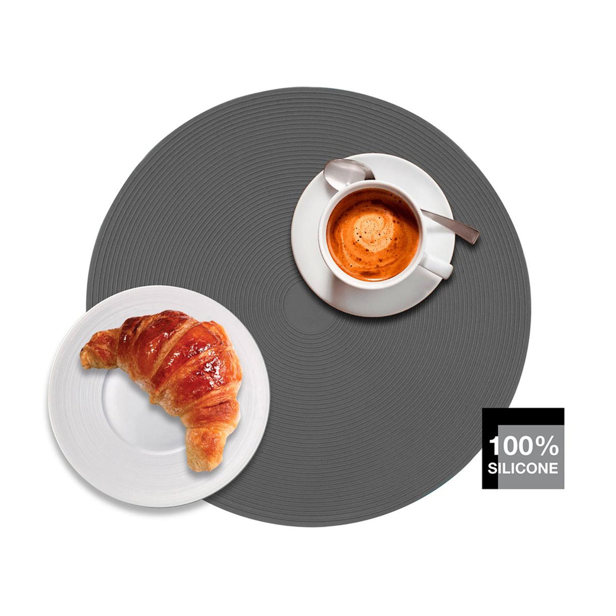 Set 6 tovagliette in silicone PREMIUM, grigio Inoxriv vista0