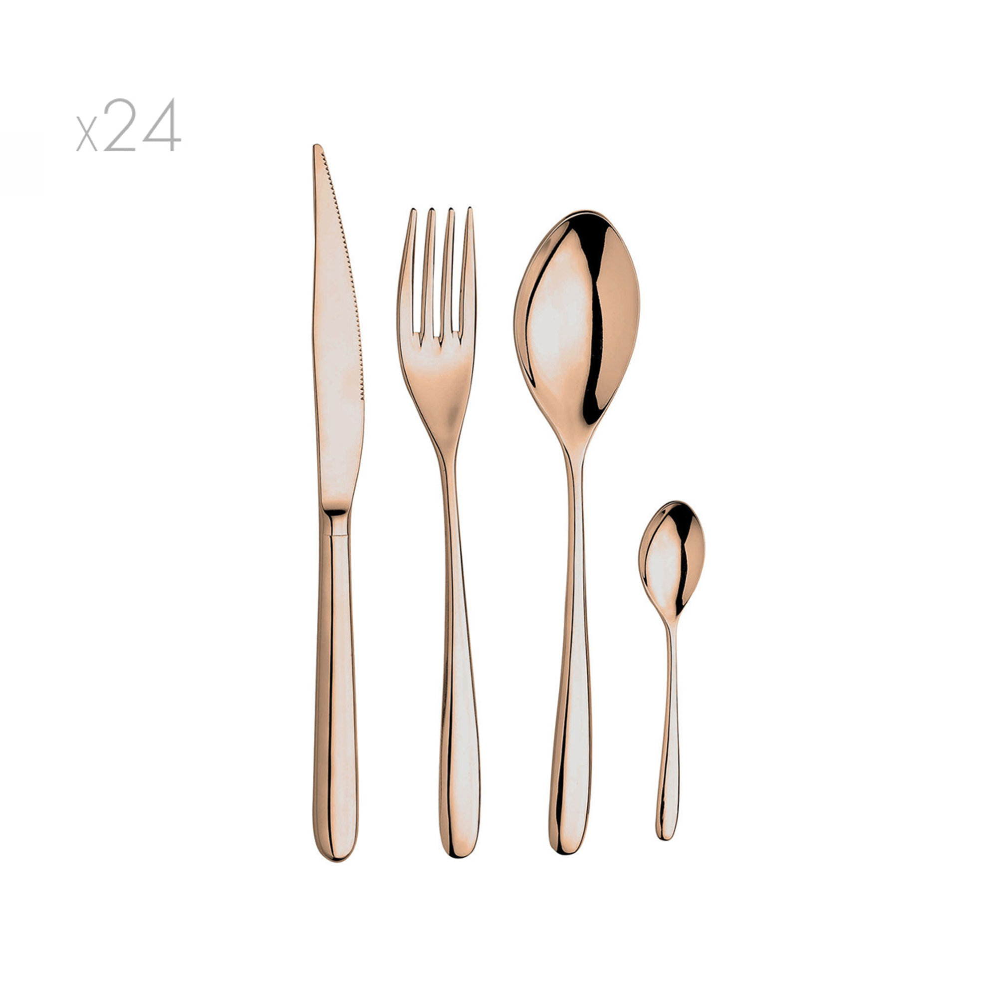 Set posate 24 pz. NOVECENTO, oro rosa Inoxriv vista0