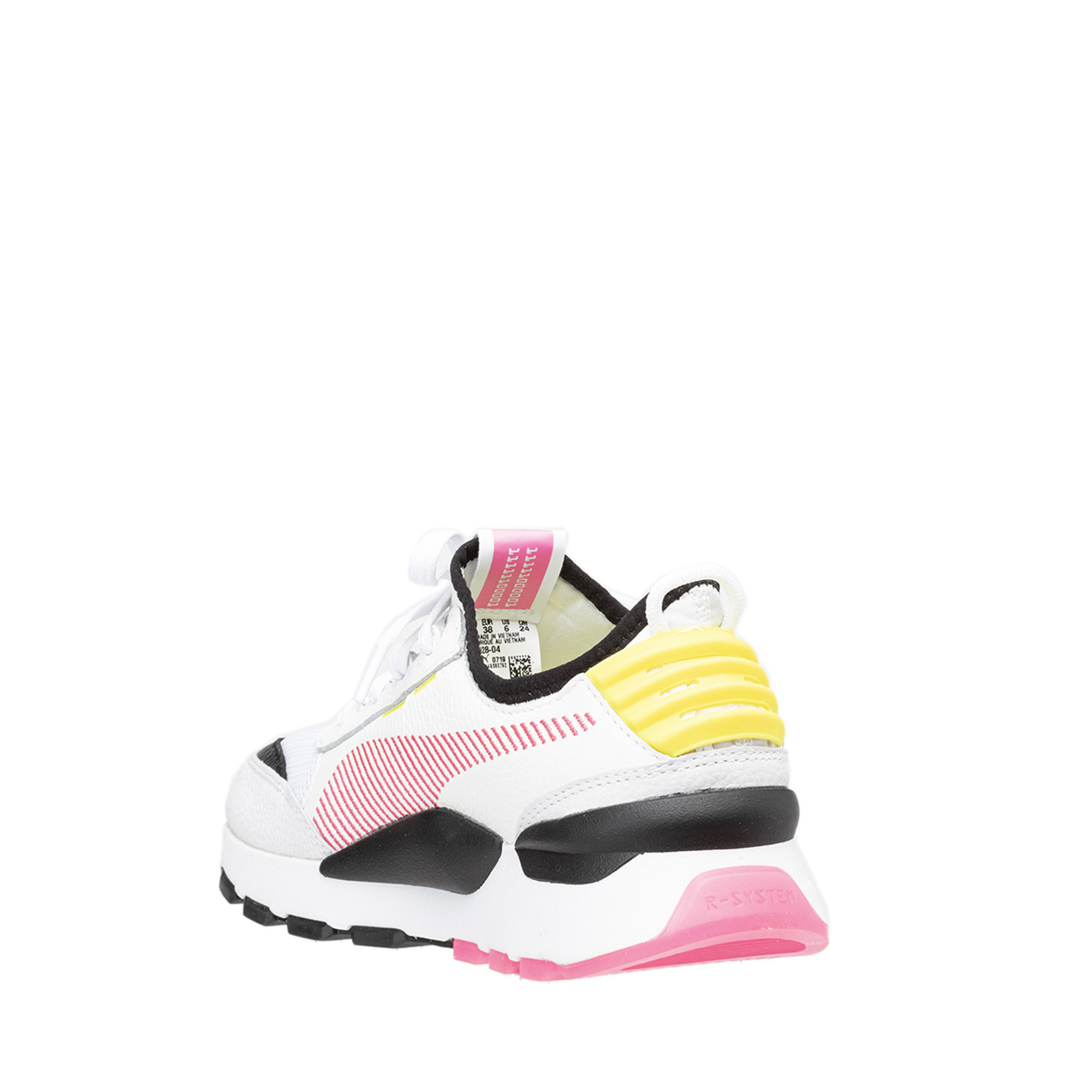 Sneakers RS-0 Re-invention bianche, rosa e giallo fluo Puma vista1