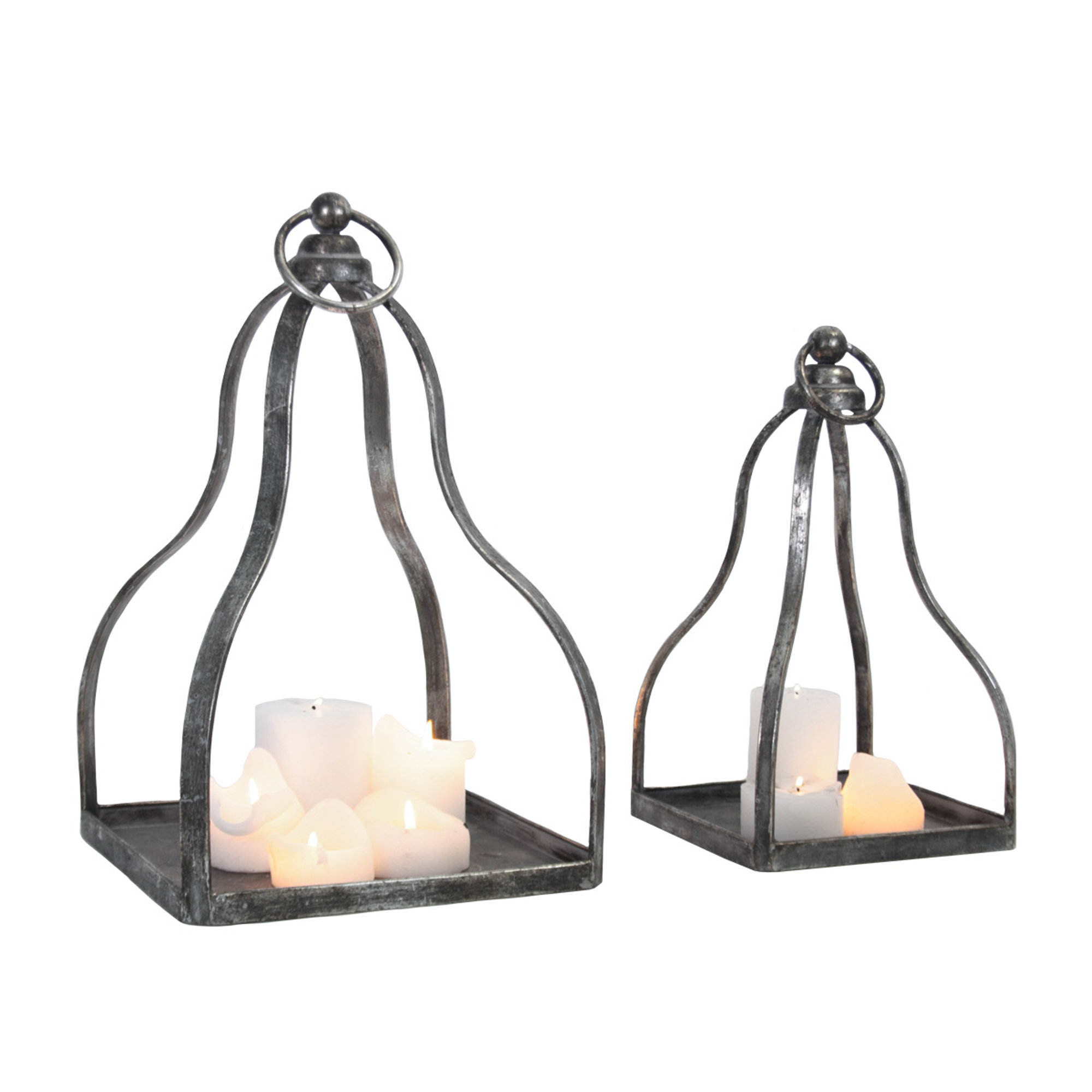 Set 2 portacandele Ares, argento Arreda con stile vista0