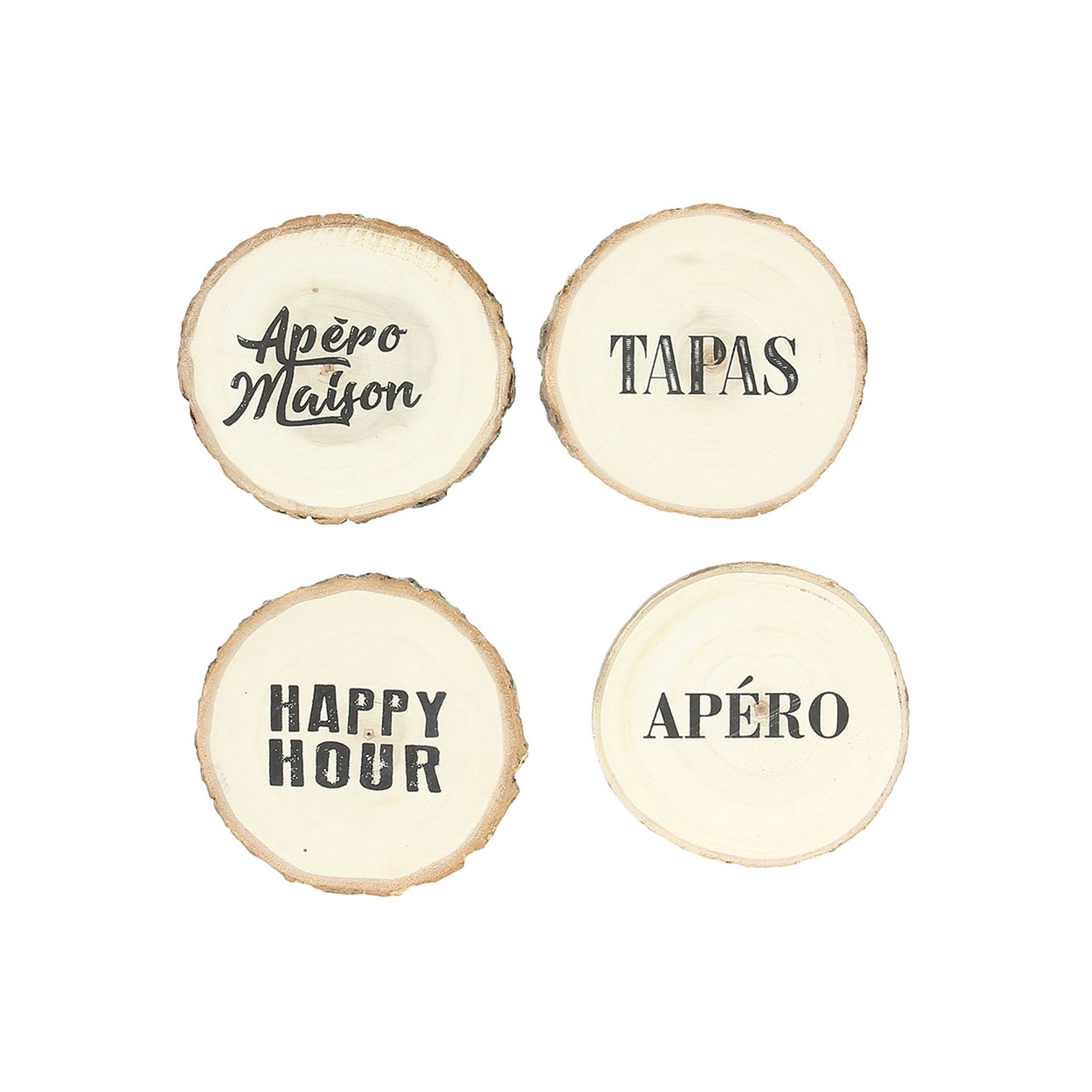 Set 4 sottobicchieri tapas wood Tognana Natale vista0
