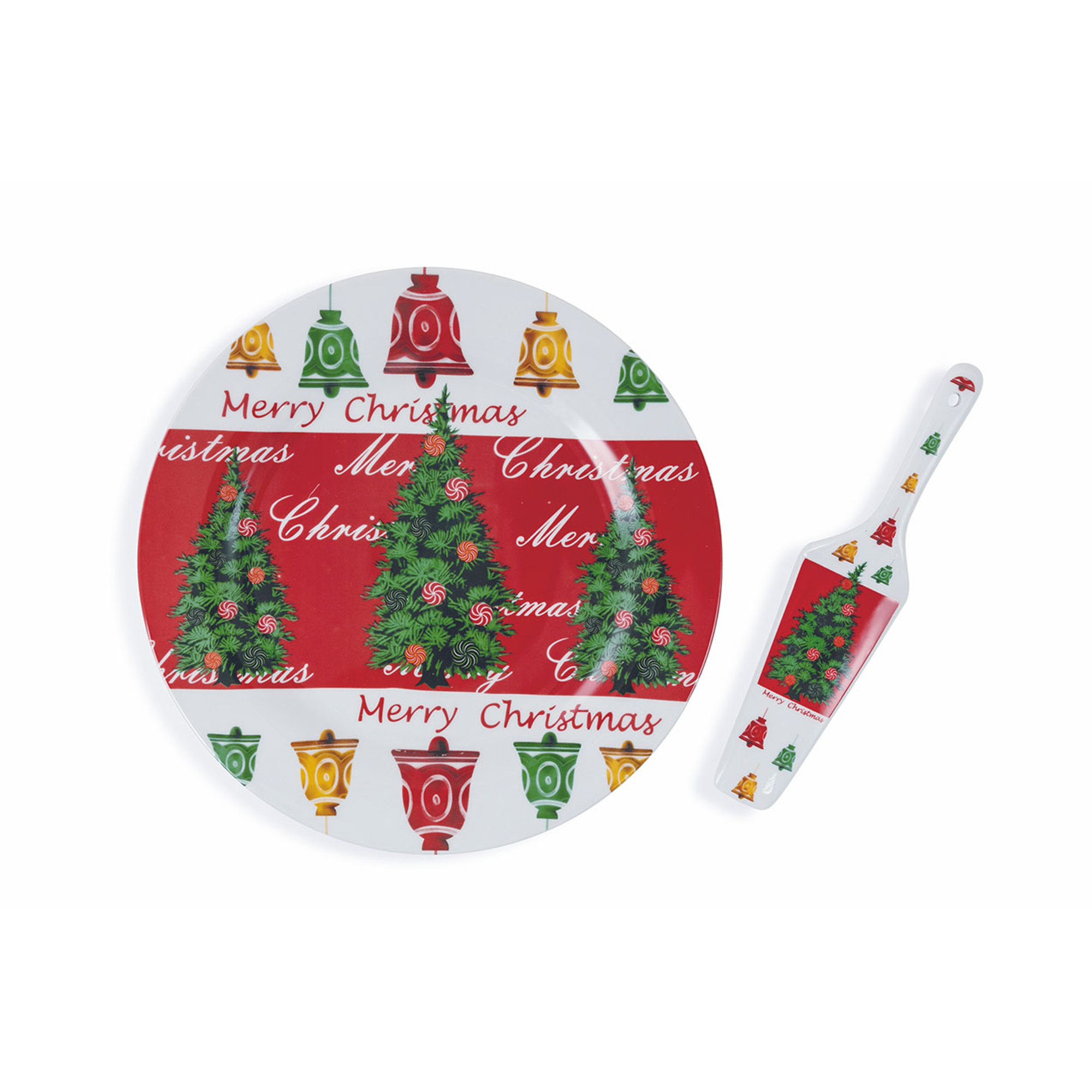 Set 2 Xmas piatto torta con paletta Feste a tavola vista4