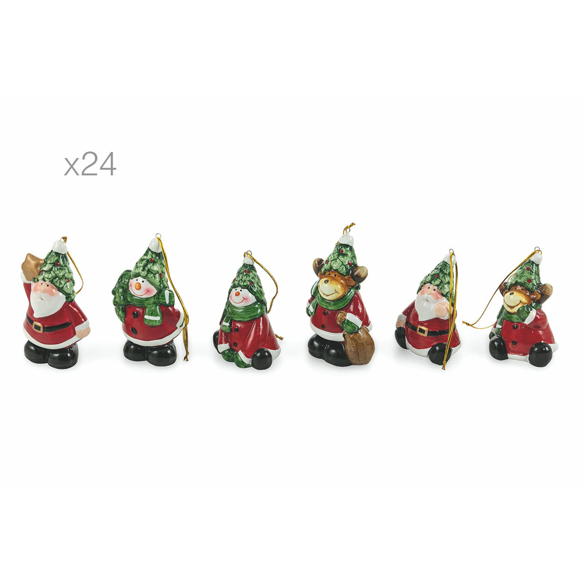 Set 24 appendino albero in terracotta Feste a tavola vista0