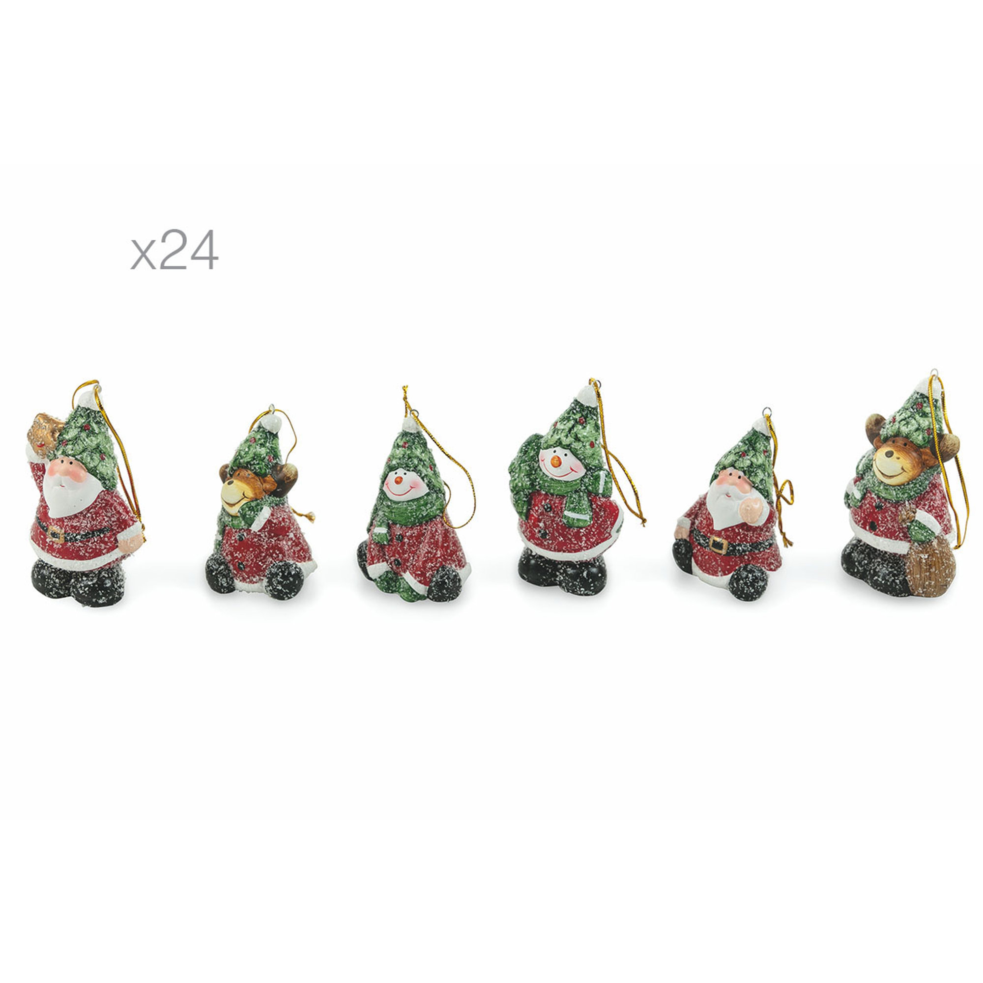 Set 24 appendino albero innevato Feste a tavola vista0
