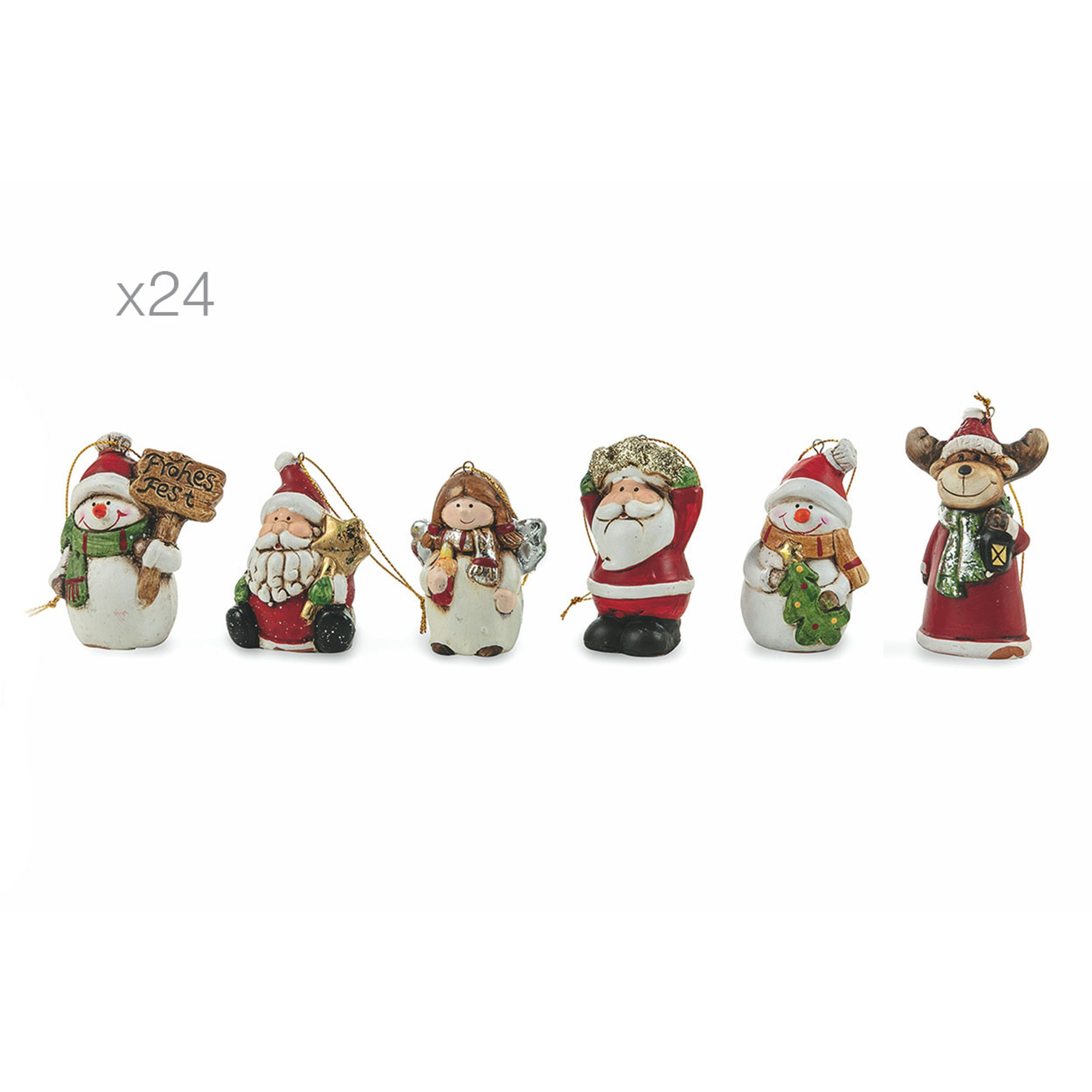 Set 24 appendino albero in terracotta Feste a tavola vista0