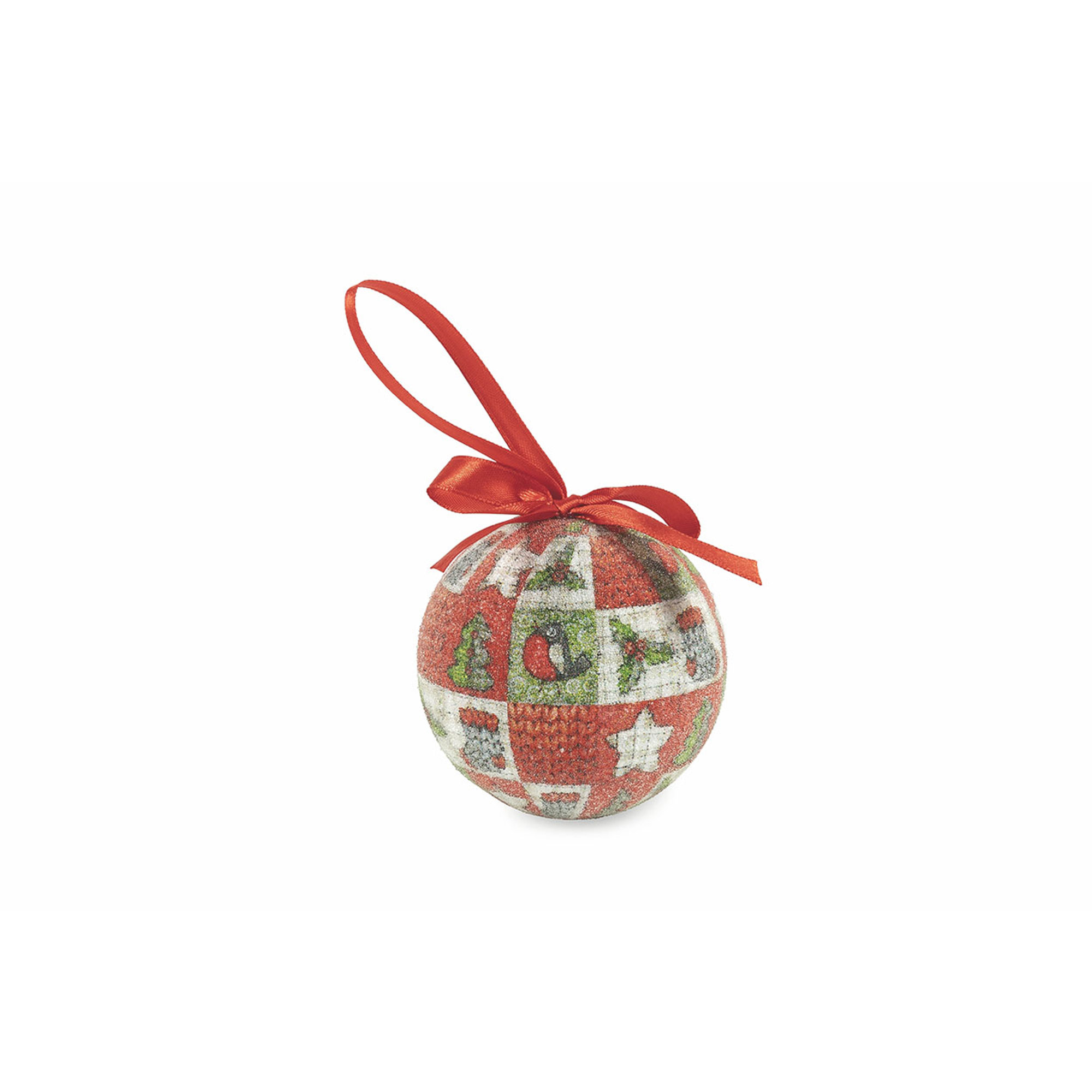 Set 14 palle natale knitted Feste a tavola vista2