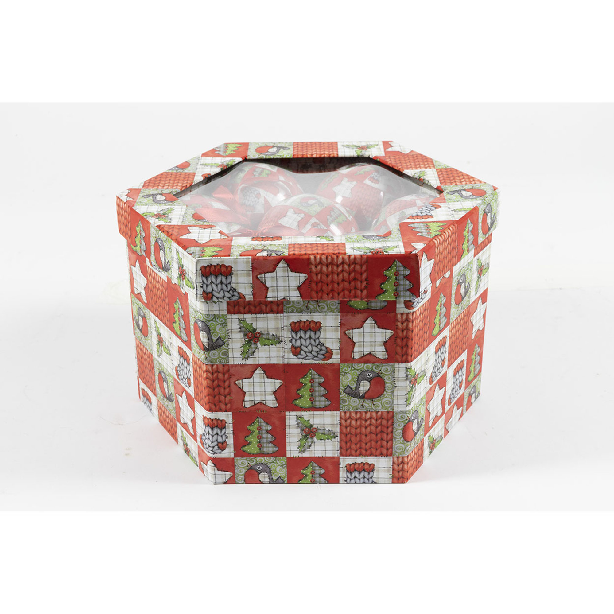 Set 14 palle natale knitted Feste a tavola vista4