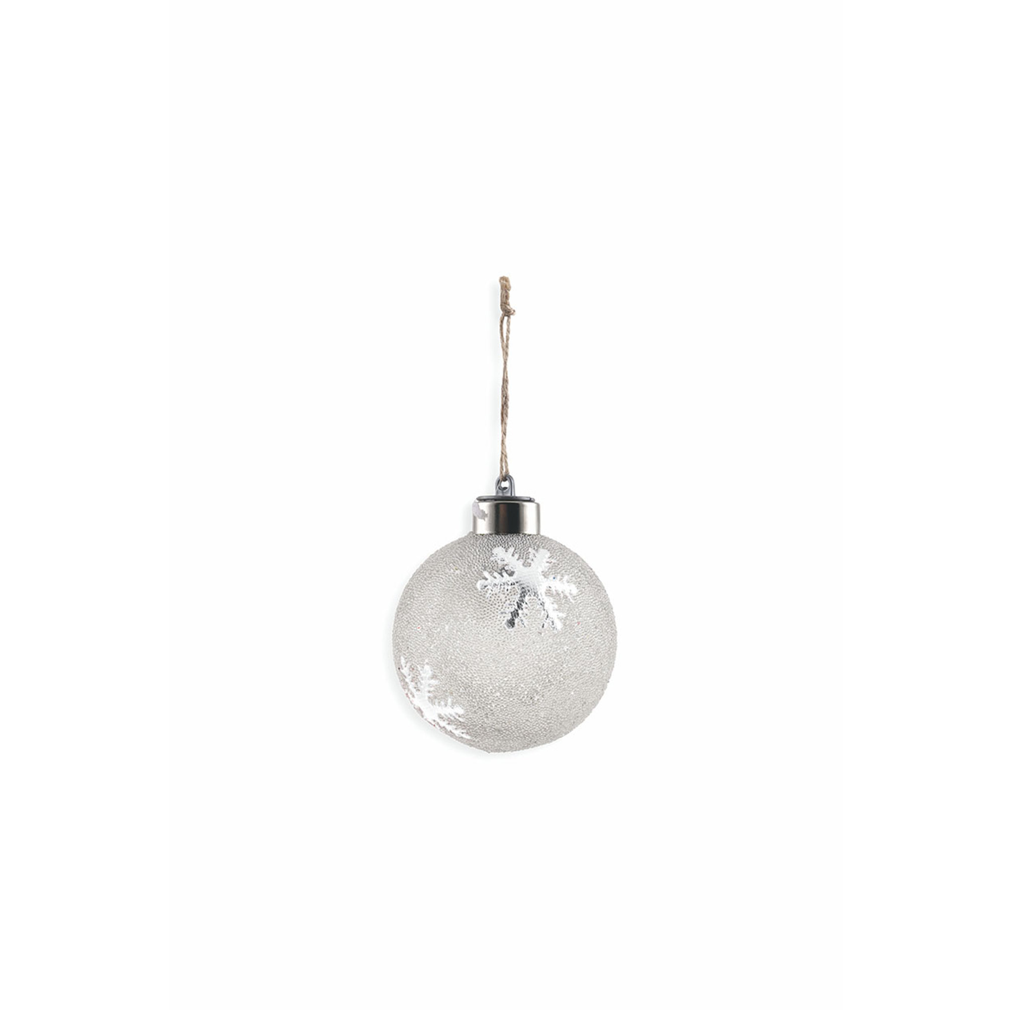 Set 24 palle led fiocco di neve Feste a tavola vista3