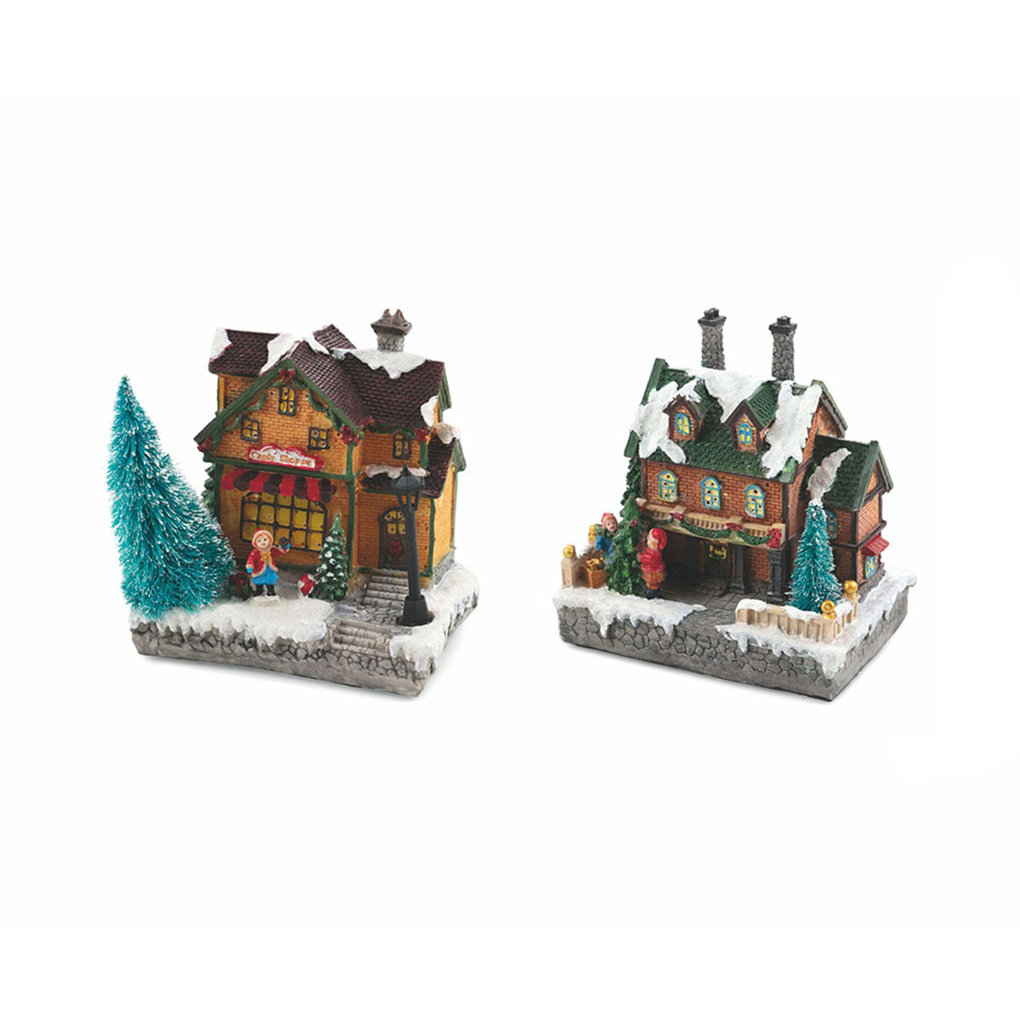 Set 2 casetta luce led Feste a tavola vista0