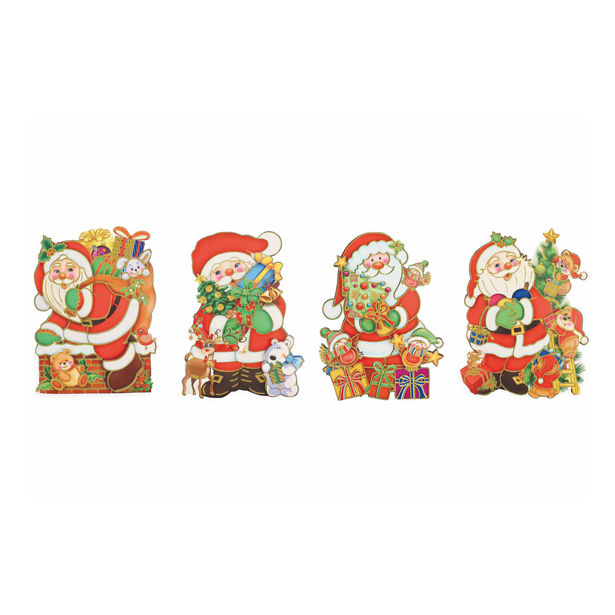 Set 4 sticker natalizio con ventosa Feste a tavola vista0