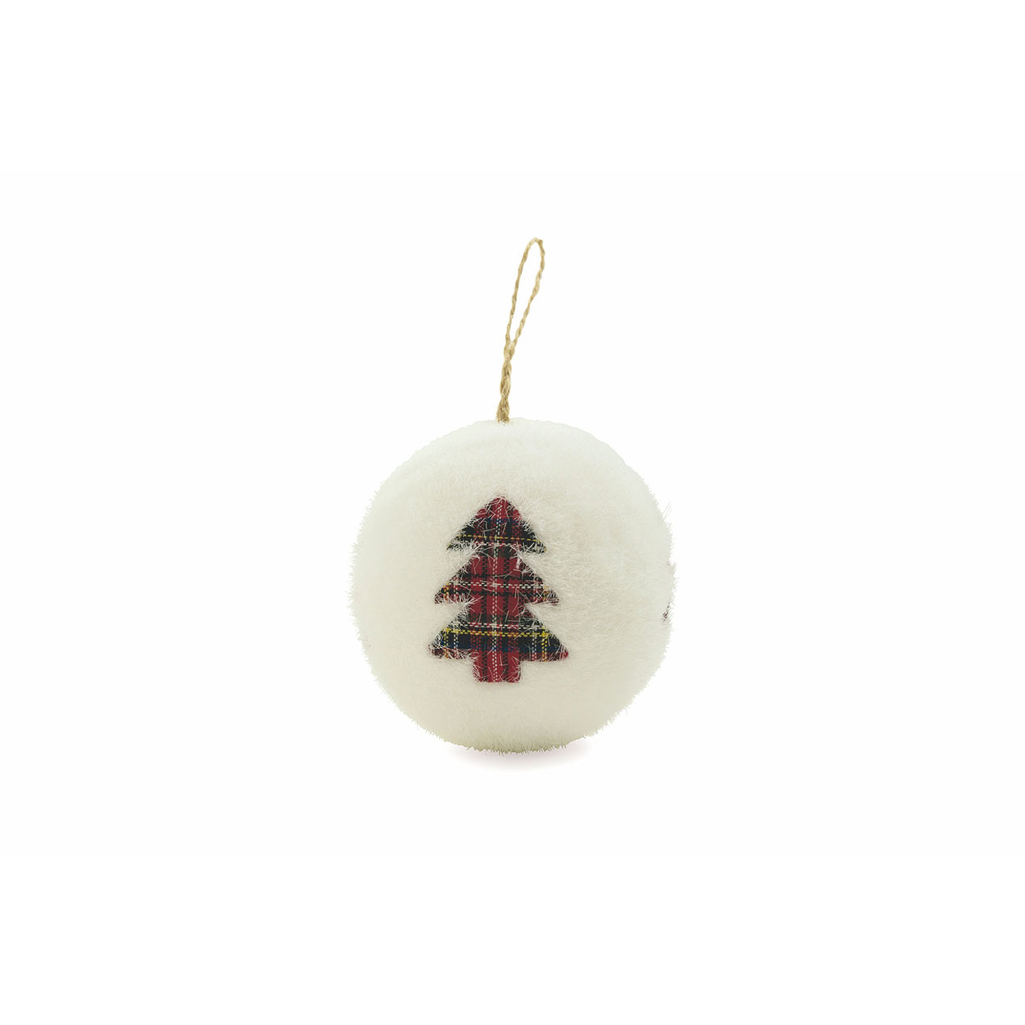 Set 24 palla bianca con deco tartan Feste a tavola vista3