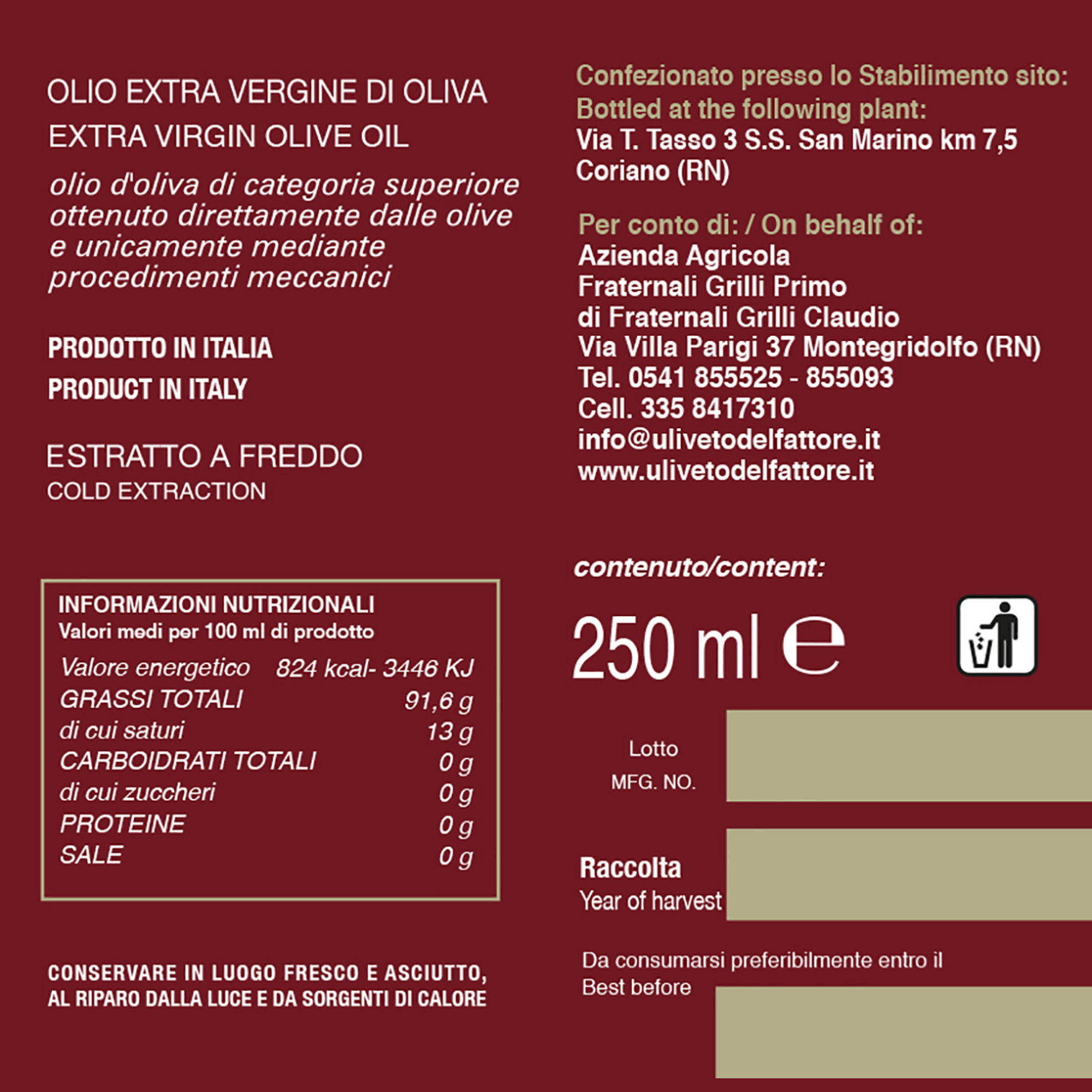 6 latte 25 cl  - Blend Uliveto del Fattore vista1