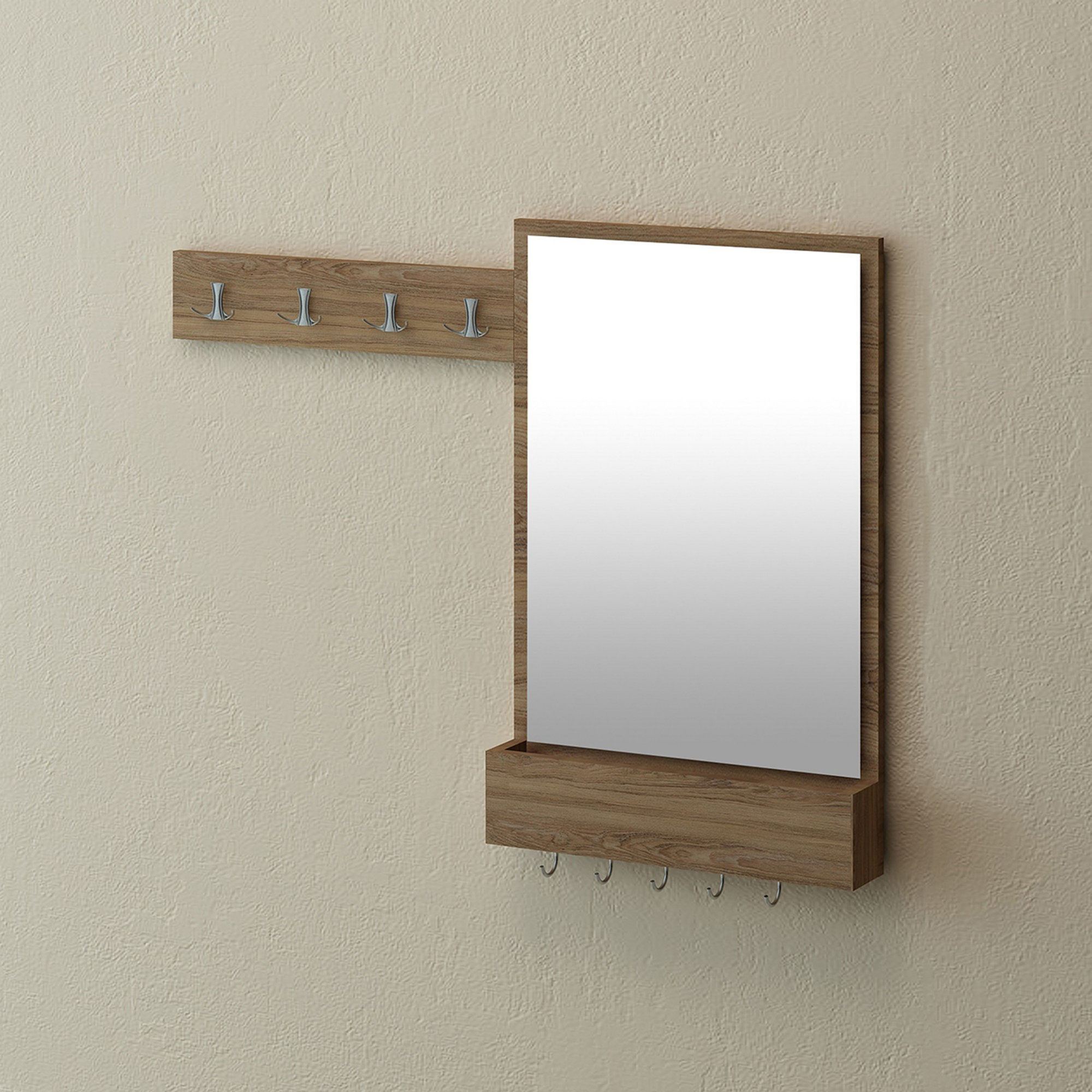 Mueble pasillo NEBRASKA, nogal y cromo Maison Design vista1