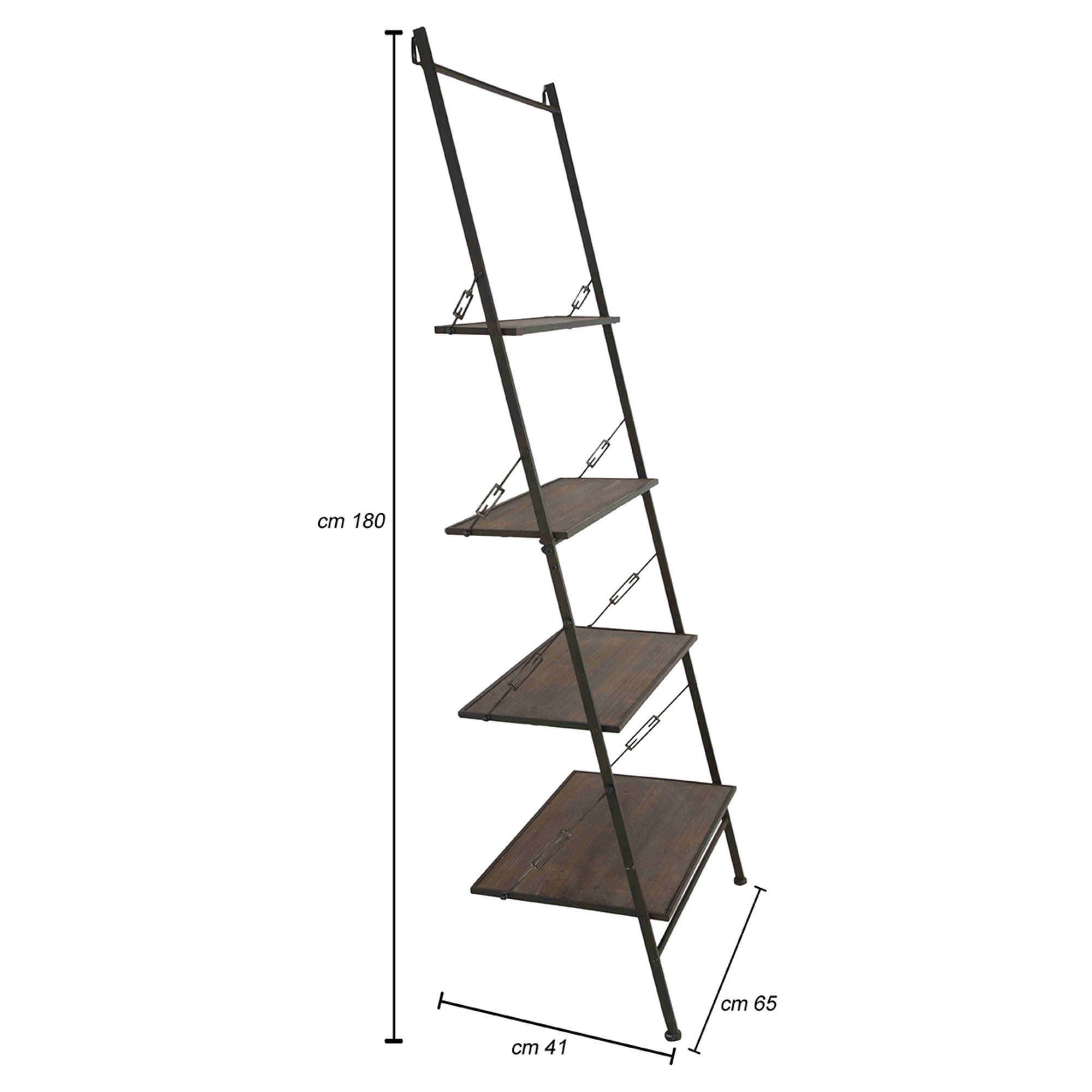 Mobiletto scaletta Raw, marrone/nero Officine 55 - Outlet vista9